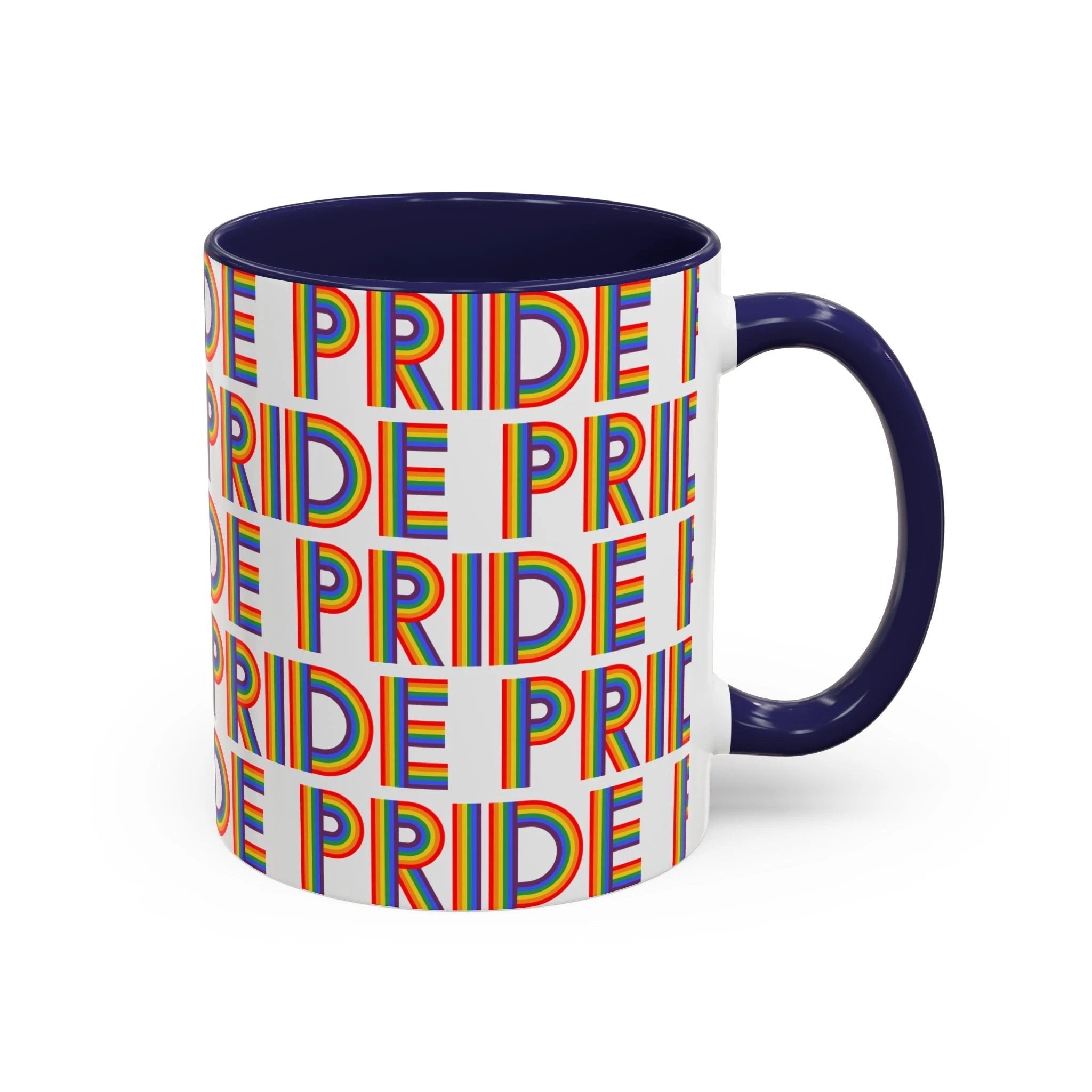 Bespattered Facade Pride Rainbow Ribbon Letters Mug | Eight Colors | 11oz or 15oz by Bespattered Facade