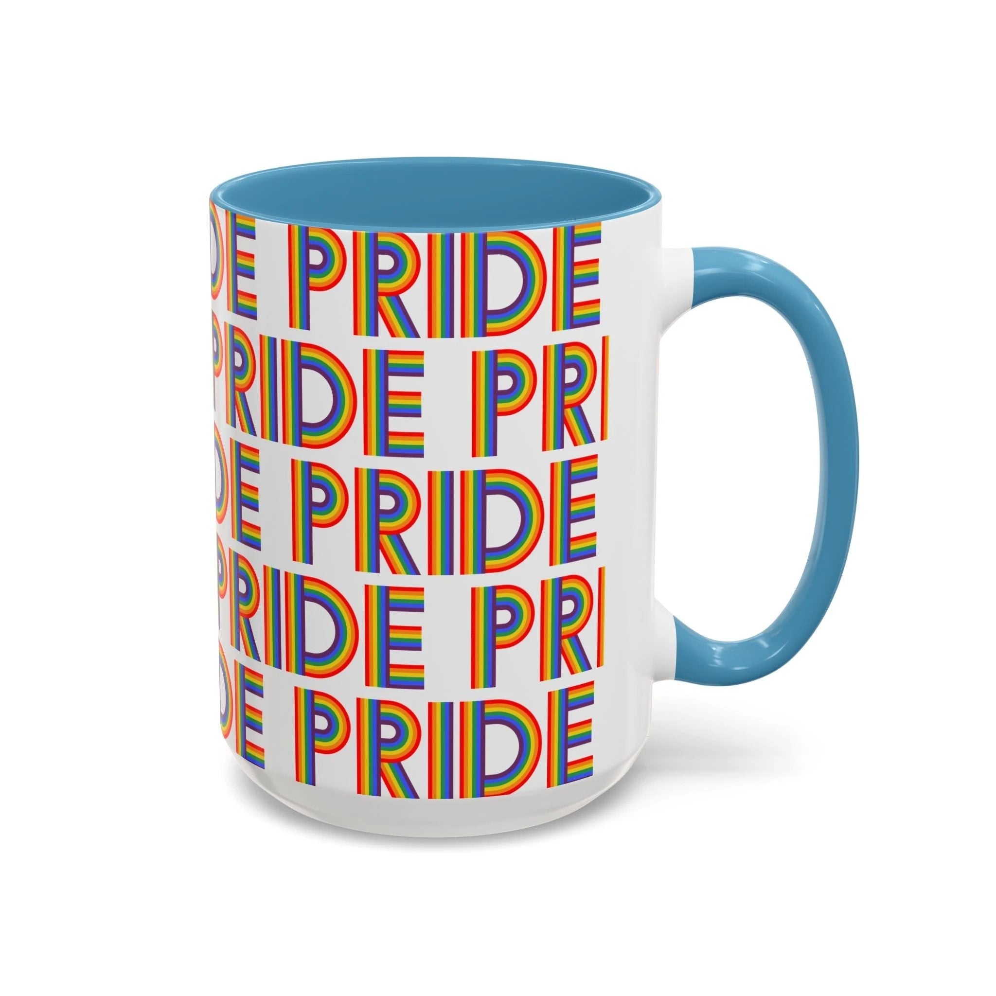 Bespattered Facade Pride Rainbow Ribbon Letters Mug | Eight Colors | 11oz or 15oz by Bespattered Facade