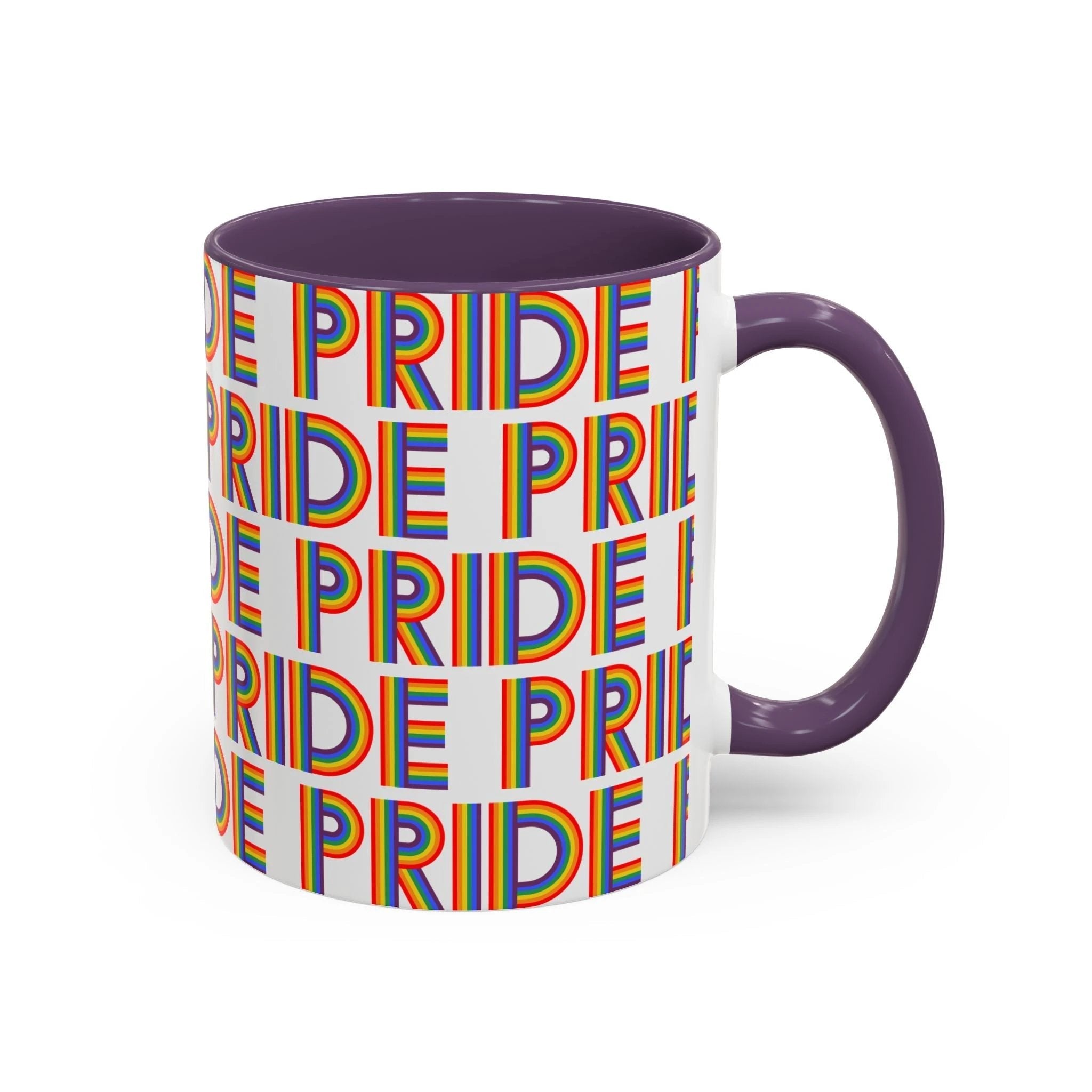 Bespattered Facade Pride Rainbow Ribbon Letters Mug | Eight Colors | 11oz or 15oz by Bespattered Facade