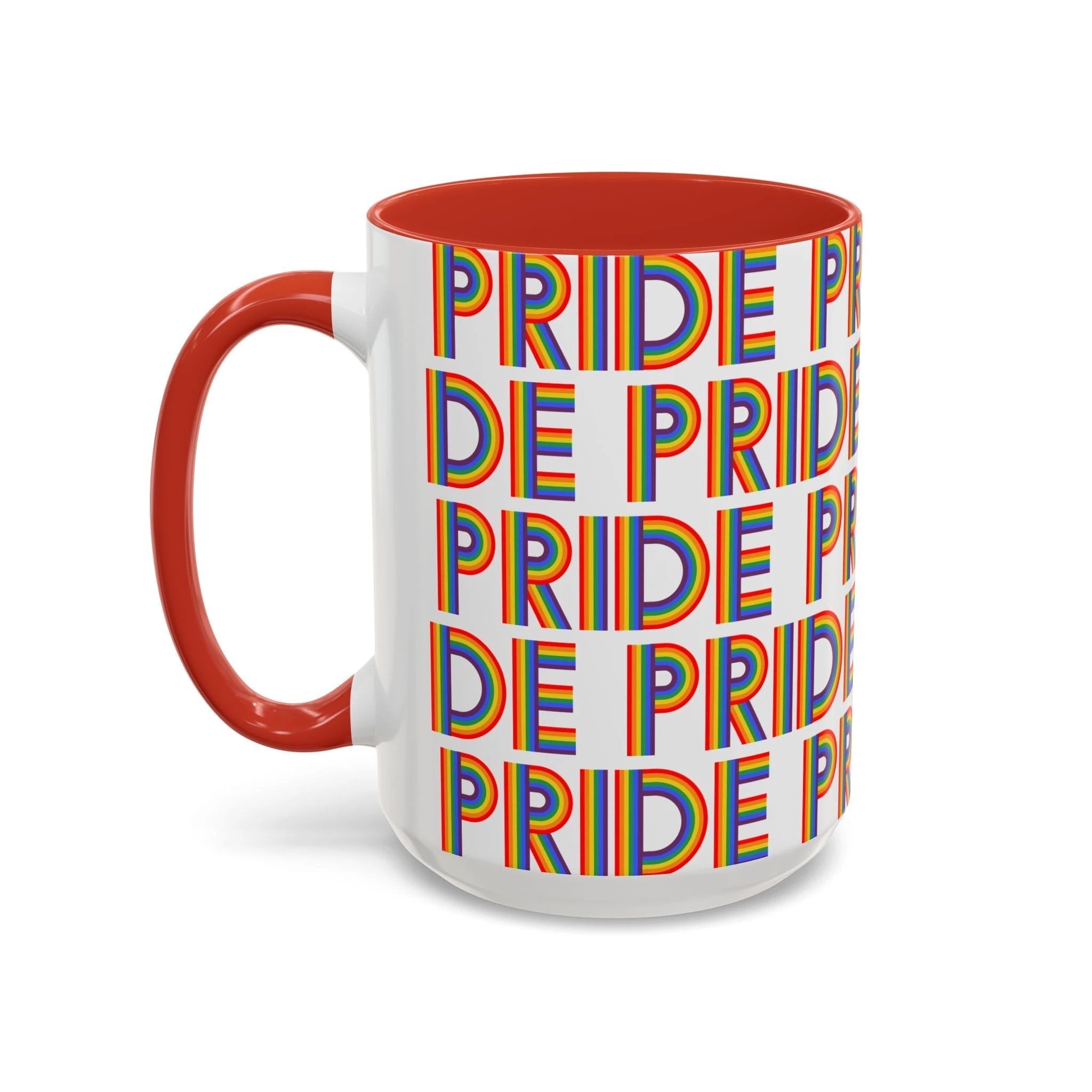 Bespattered Facade Pride Rainbow Ribbon Letters Mug | Eight Colors | 11oz or 15oz by Bespattered Facade