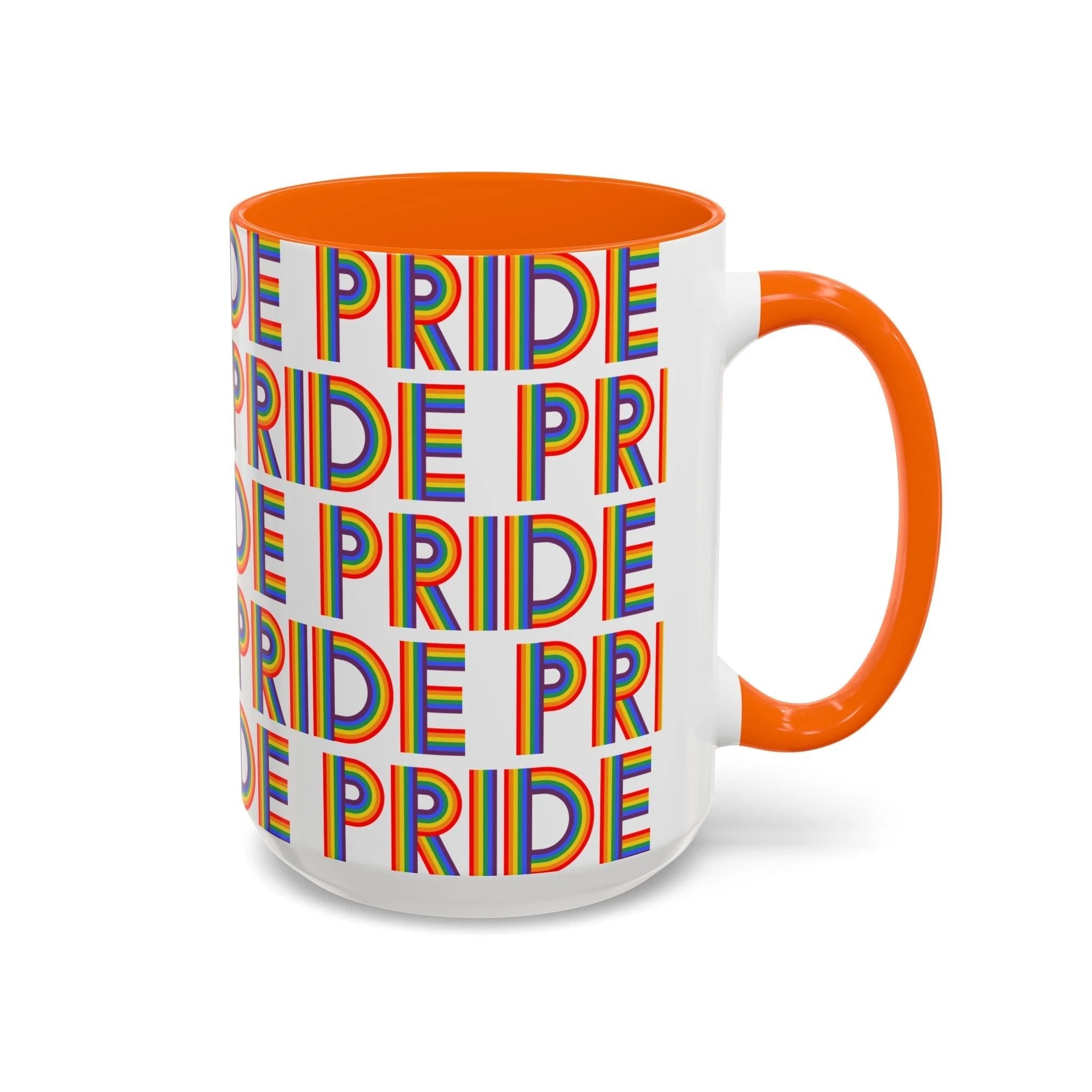 Bespattered Facade Pride Rainbow Ribbon Letters Mug | Eight Colors | 11oz or 15oz by Bespattered Facade