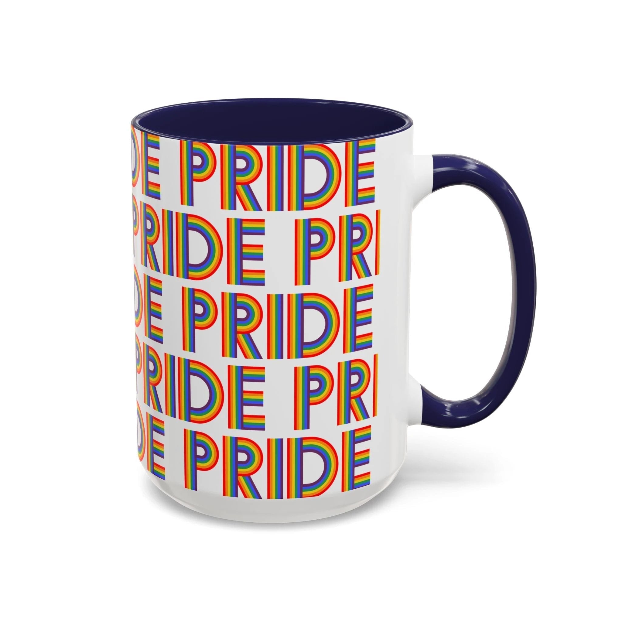 Bespattered Facade Pride Rainbow Ribbon Letters Mug | Eight Colors | 11oz or 15oz by Bespattered Facade