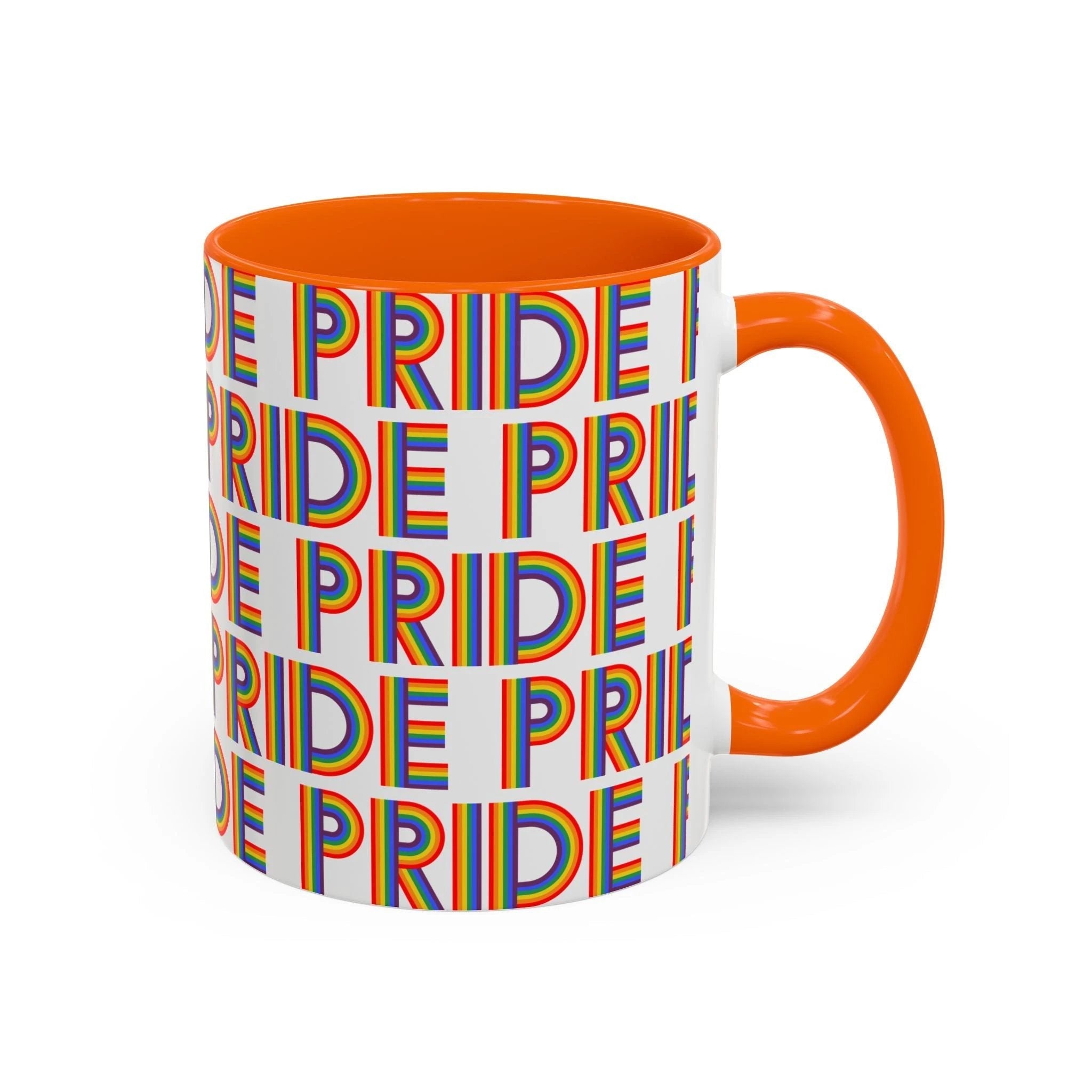 Bespattered Facade Pride Rainbow Ribbon Letters Mug | Eight Colors | 11oz or 15oz by Bespattered Facade