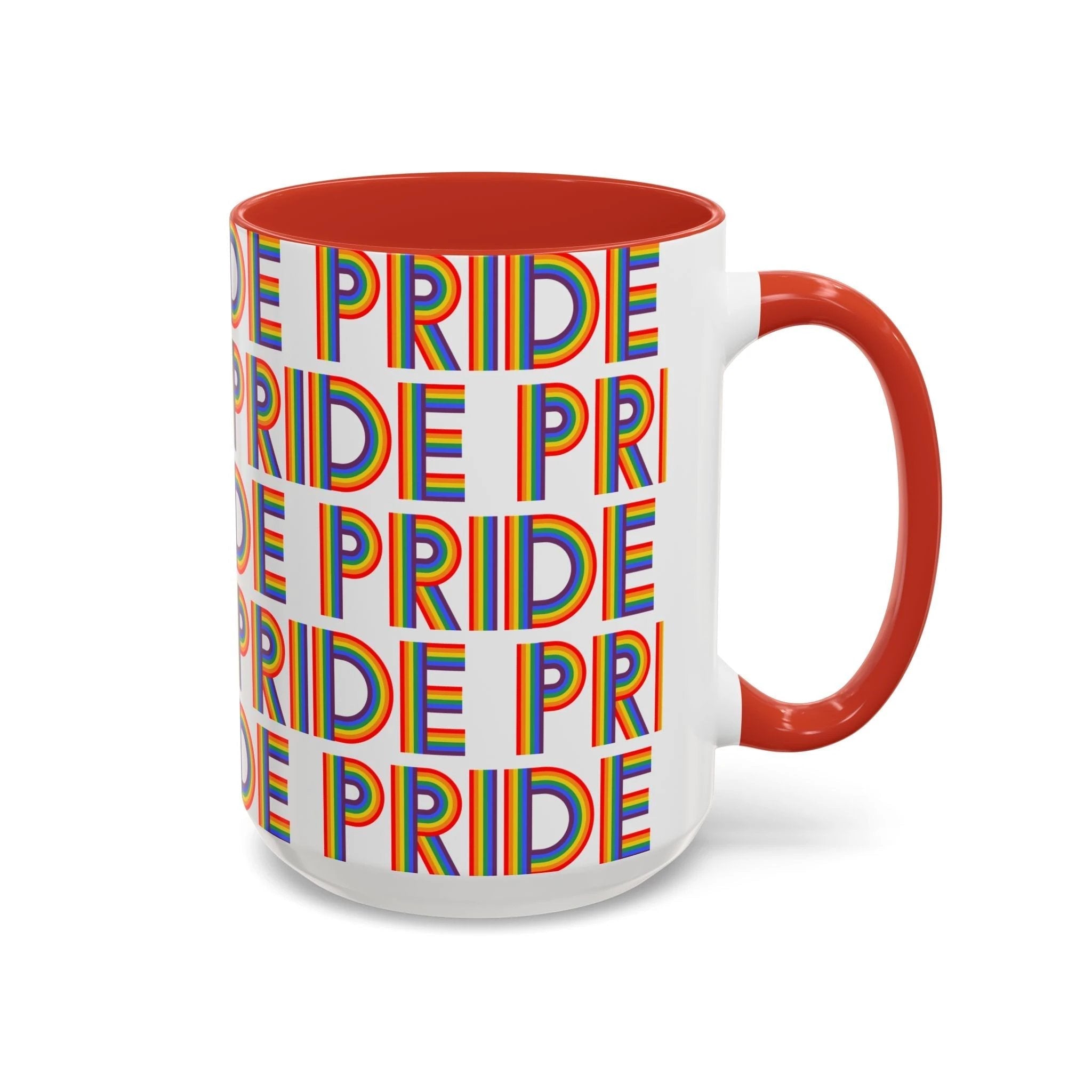 Bespattered Facade Pride Rainbow Ribbon Letters Mug | Eight Colors | 11oz or 15oz by Bespattered Facade