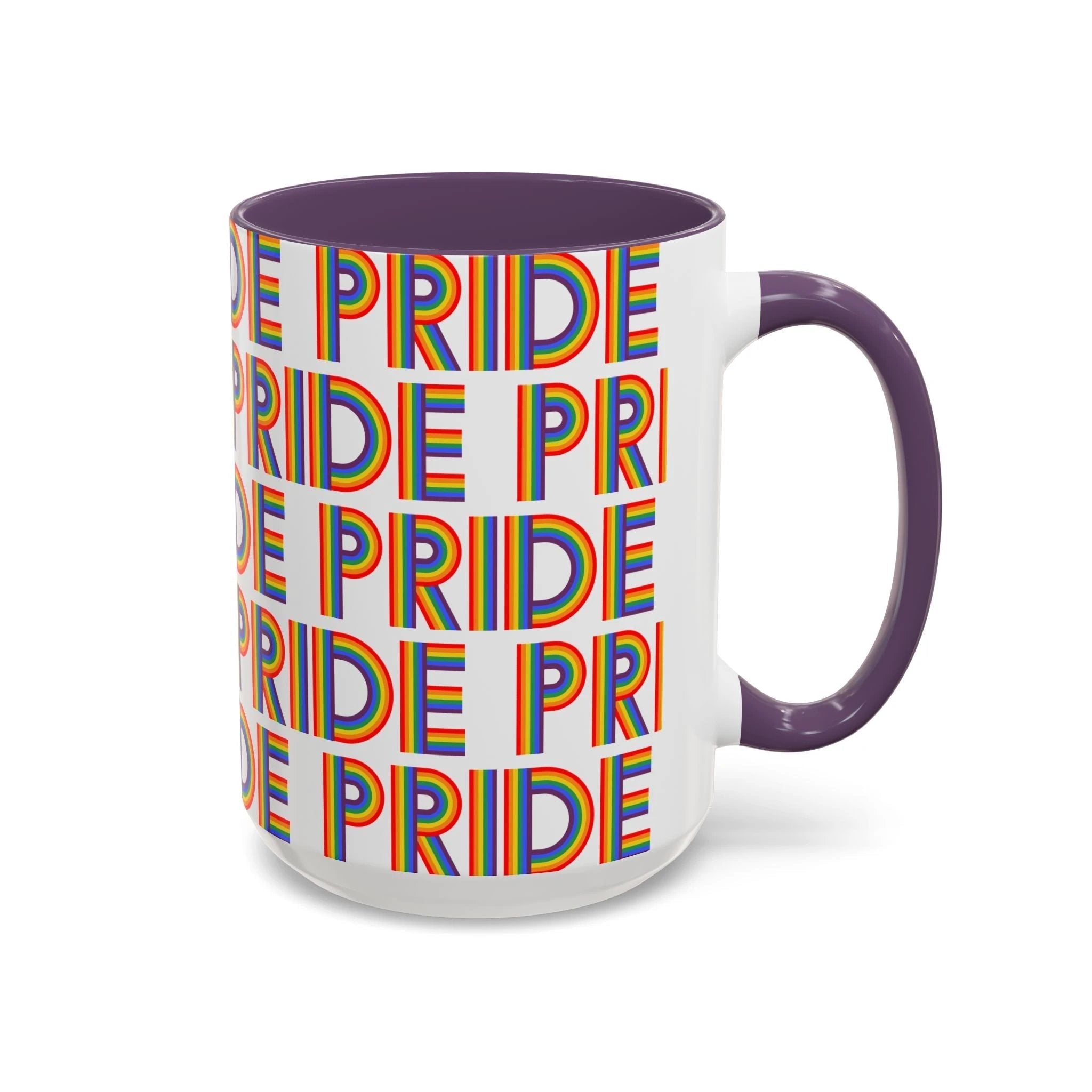 Bespattered Facade Pride Rainbow Ribbon Letters Mug | Eight Colors | 11oz or 15oz by Bespattered Facade