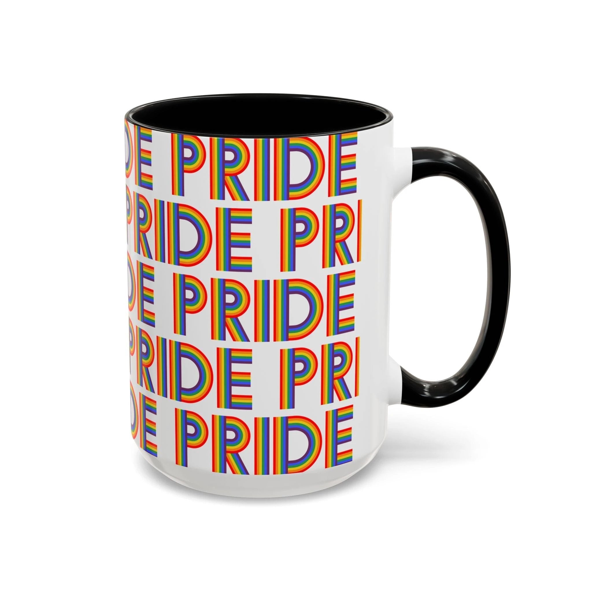 Bespattered Facade Pride Rainbow Ribbon Letters Mug | Eight Colors | 11oz or 15oz by Bespattered Facade