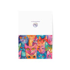 Bespattered Facade Rainbow Cat Party Greeting Cards | Sets of 1, 10, 30, or 50