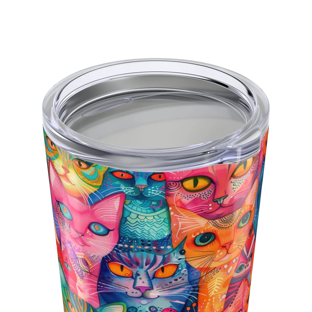 Bespattered Facade Rainbow Cat Party Tumbler 20oz by Bespattered Facade