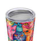 Bespattered Facade Rainbow Cat Party Tumbler 20oz by Bespattered Facade
