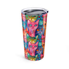 Bespattered Facade Rainbow Cat Party Tumbler 20oz by Bespattered Facade