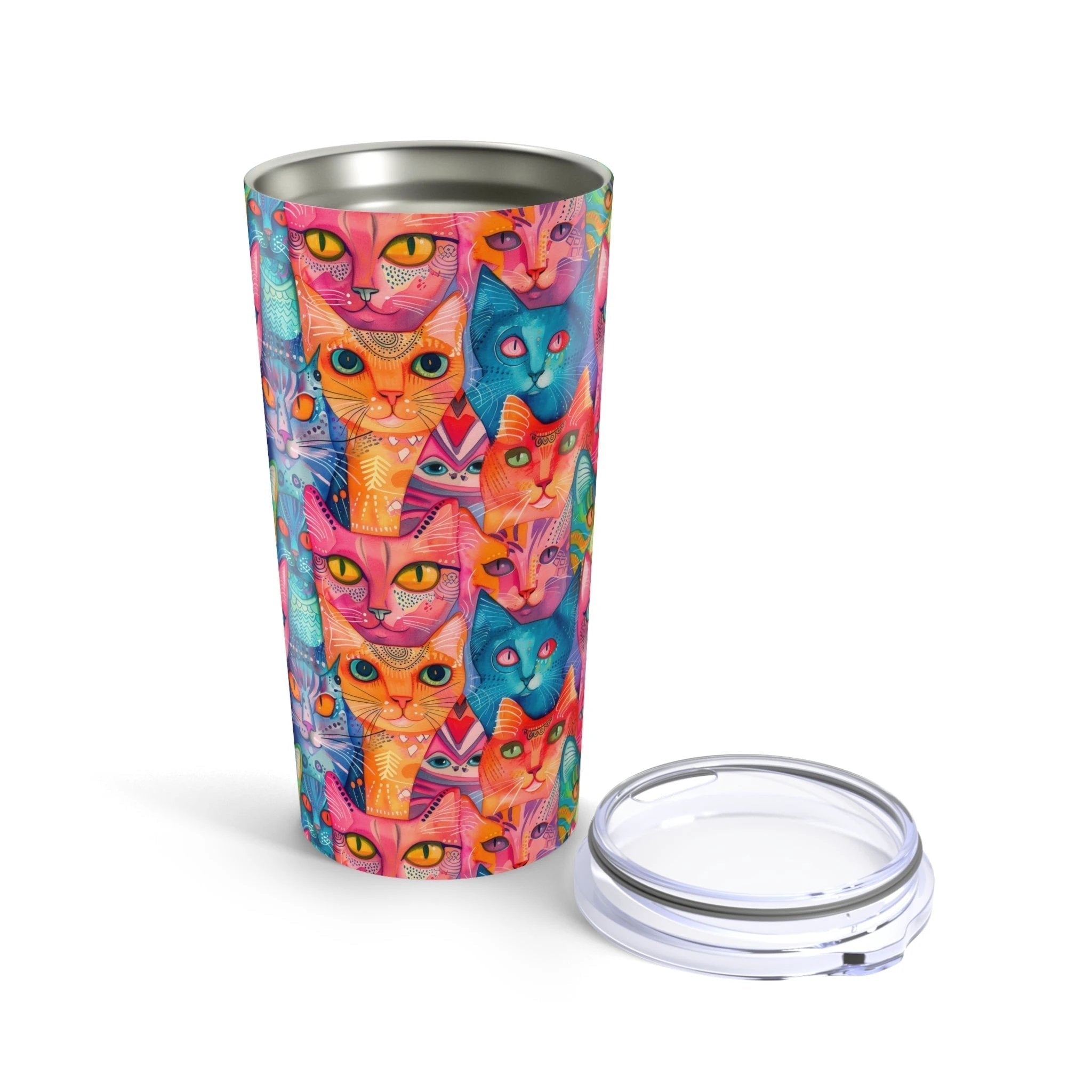 Bespattered Facade Rainbow Cat Party Tumbler 20oz by Bespattered Facade