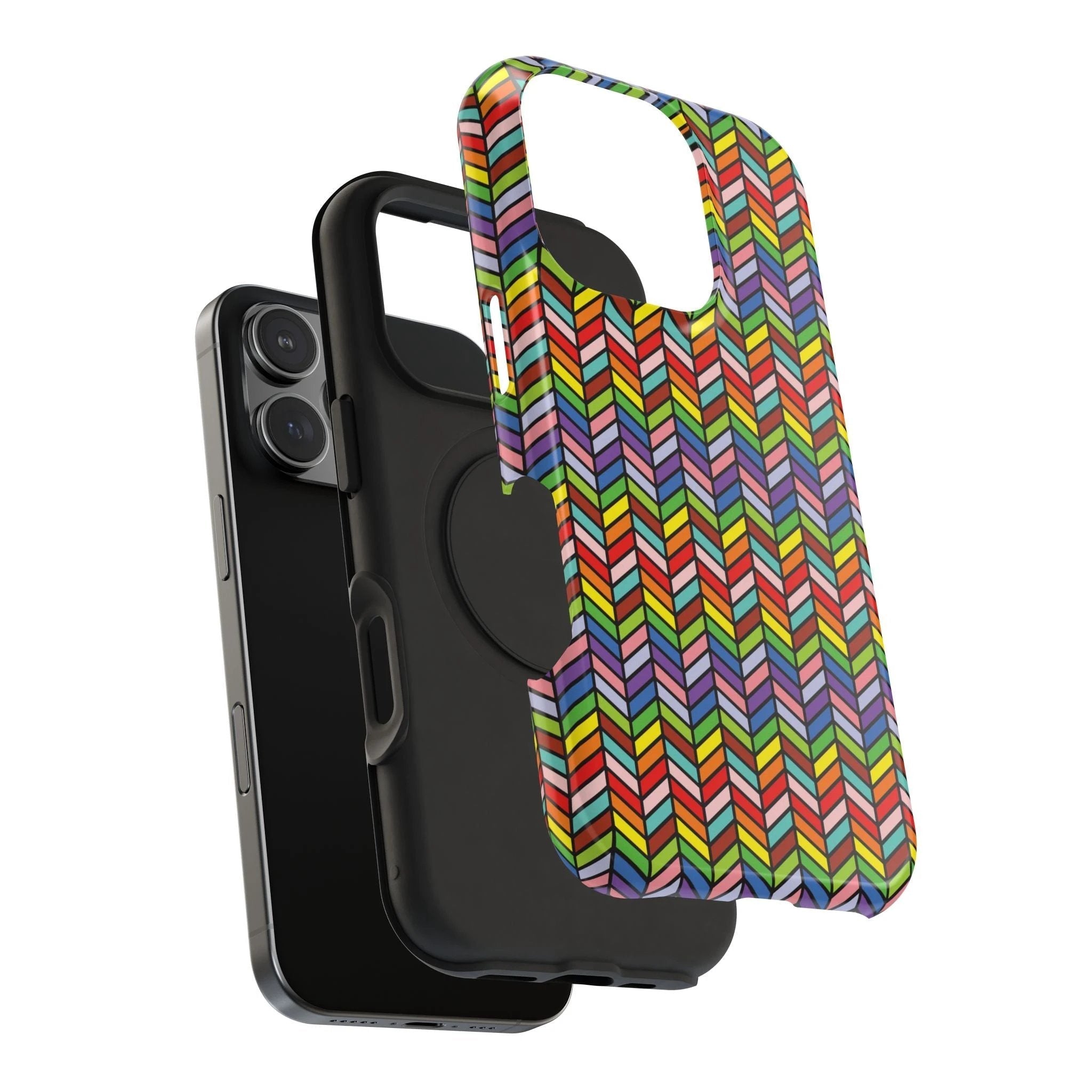 Bespattered Facade Rainbow Chevron Tiles Impact-Resistant Case by Bespattered Facade