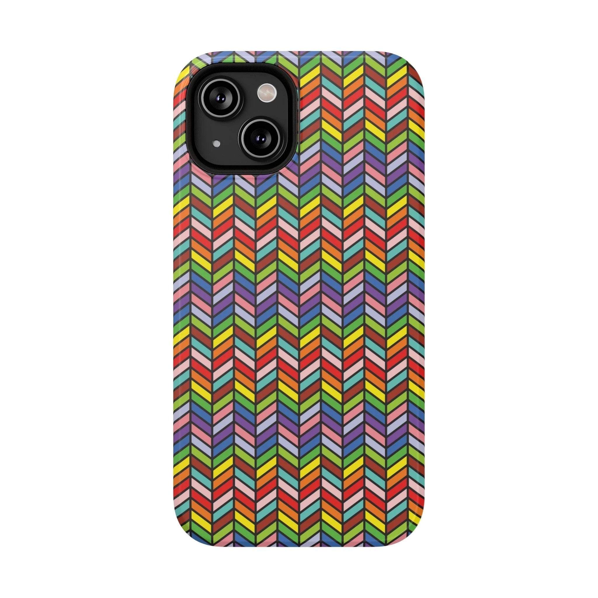 Bespattered Facade Rainbow Chevron Tiles Impact-Resistant Case by Bespattered Facade
