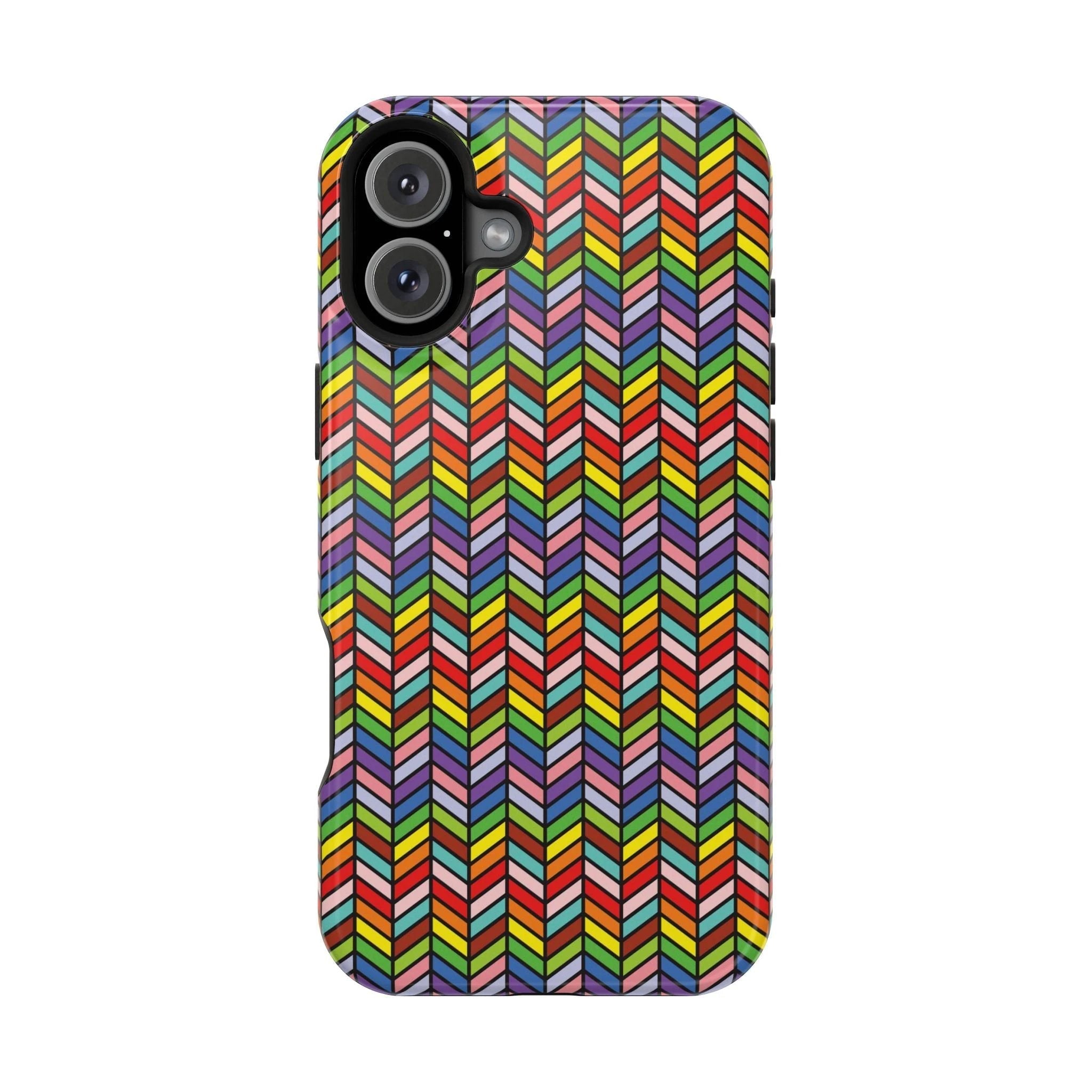 Bespattered Facade Rainbow Chevron Tiles Impact-Resistant Case by Bespattered Facade