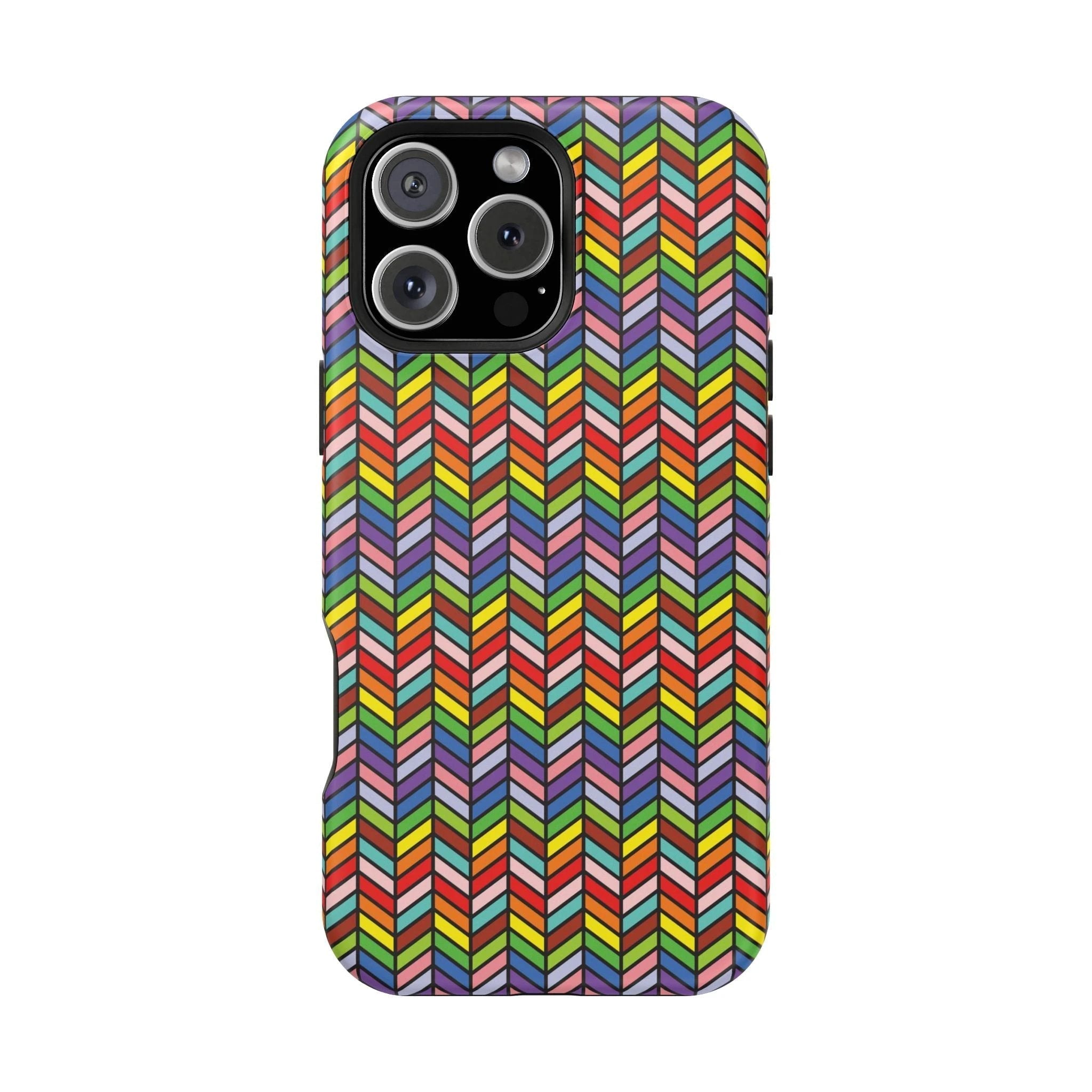 Bespattered Facade Rainbow Chevron Tiles Impact-Resistant Case by Bespattered Facade