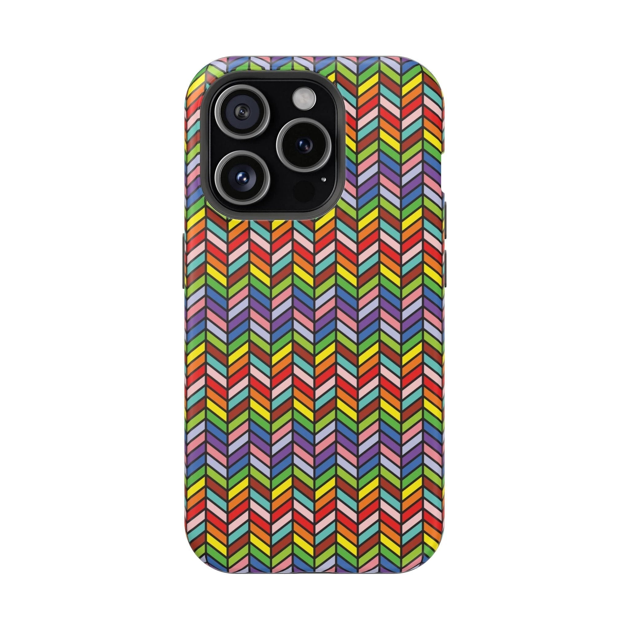 Bespattered Facade Rainbow Chevron Tiles Impact-Resistant Case by Bespattered Facade