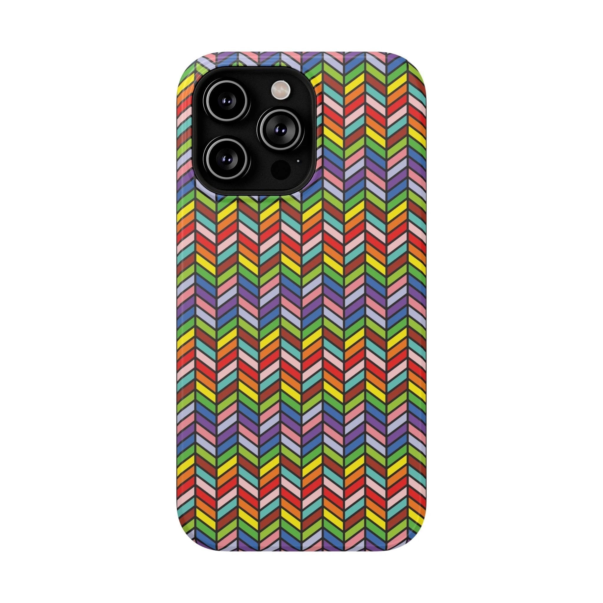 Bespattered Facade Rainbow Chevron Tiles Impact-Resistant Case by Bespattered Facade
