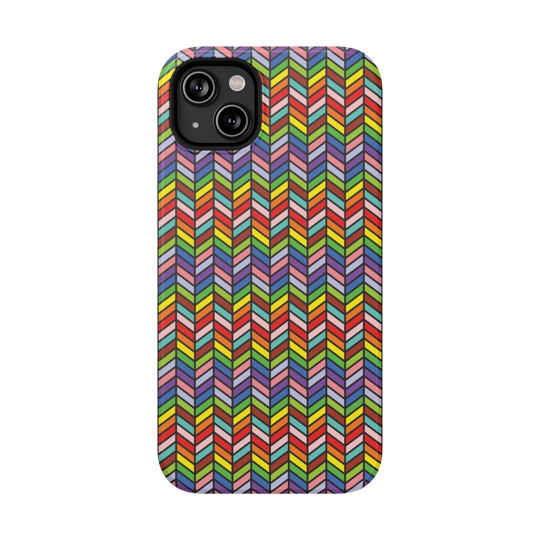 Bespattered Facade Rainbow Chevron Tiles Impact-Resistant Case by Bespattered Facade