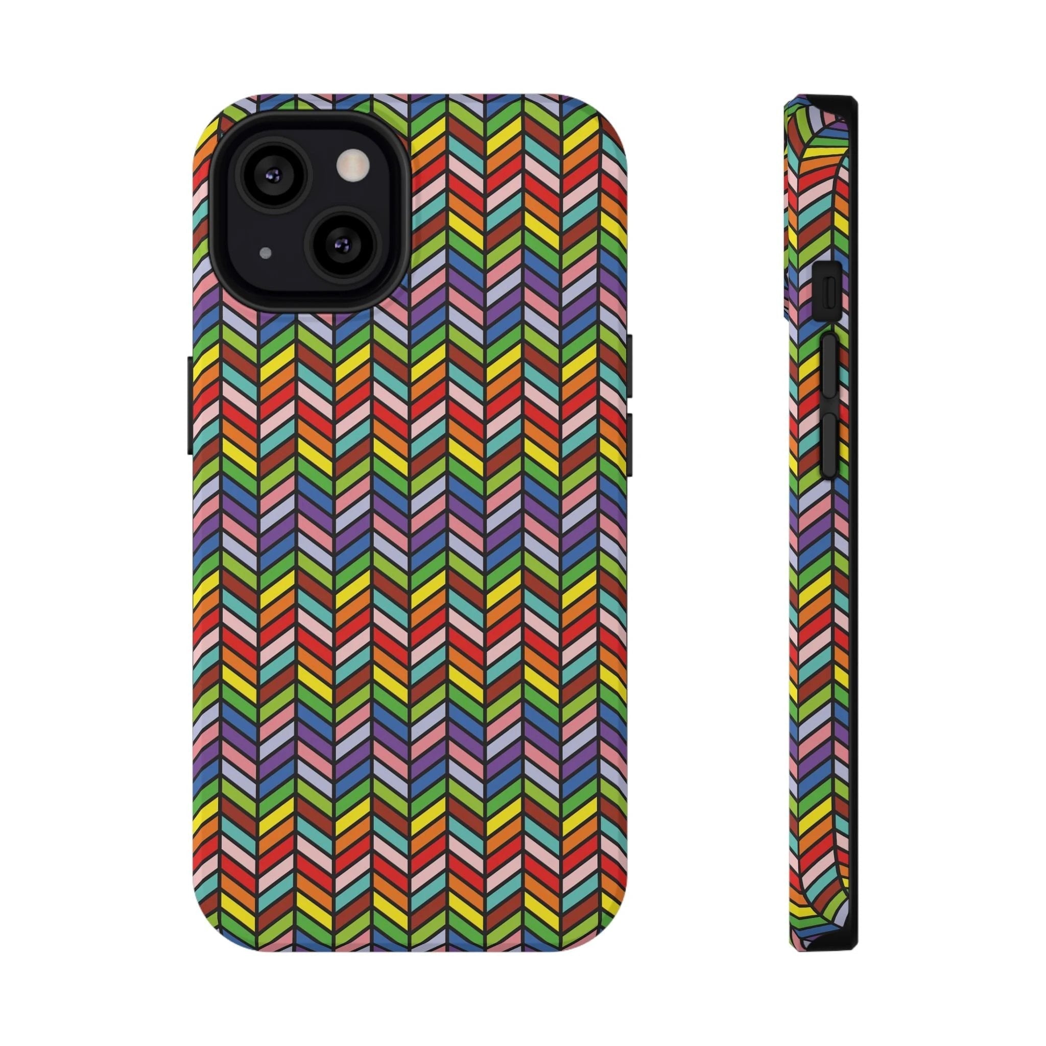Bespattered Facade Rainbow Chevron Tiles Impact-Resistant Case by Bespattered Facade