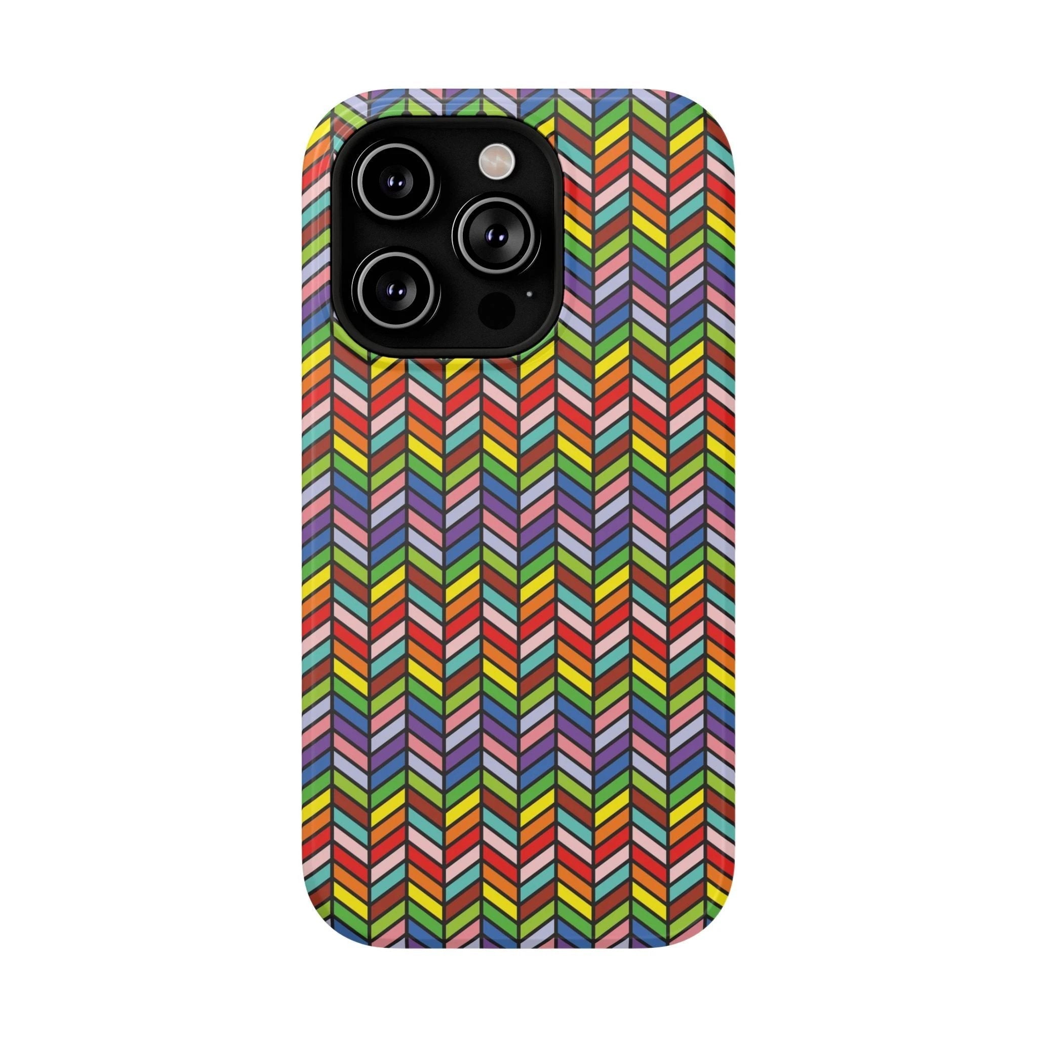 Bespattered Facade Rainbow Chevron Tiles Impact-Resistant Case by Bespattered Facade