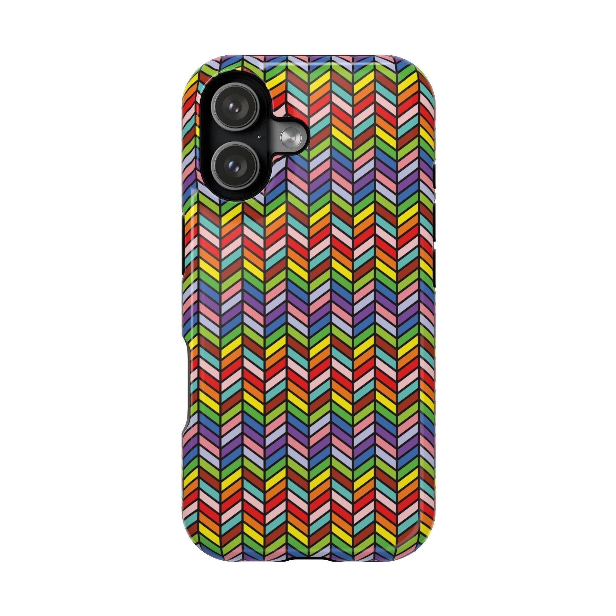 Bespattered Facade Rainbow Chevron Tiles Impact-Resistant Case by Bespattered Facade