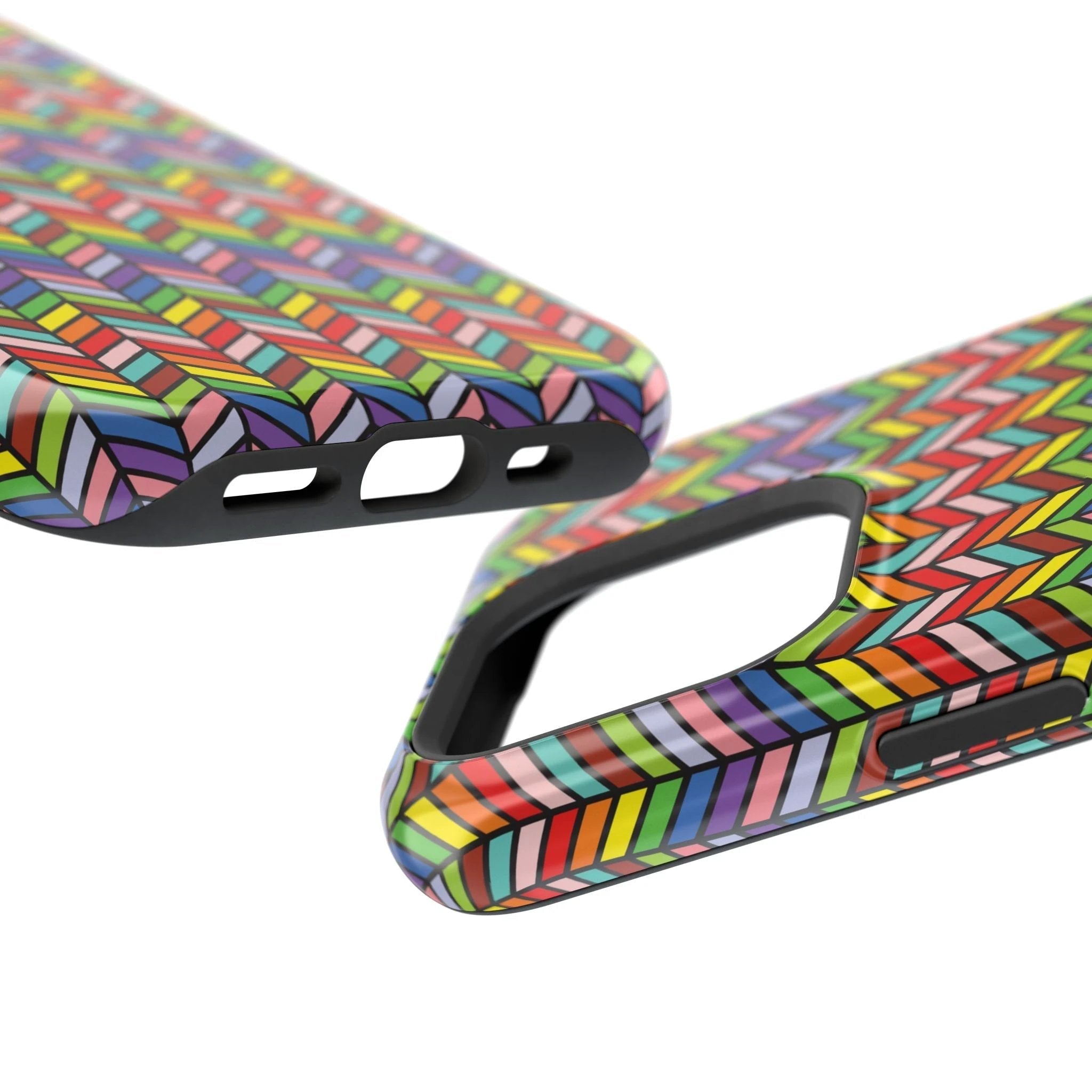 Bespattered Facade Rainbow Chevron Tiles Impact-Resistant Case by Bespattered Facade