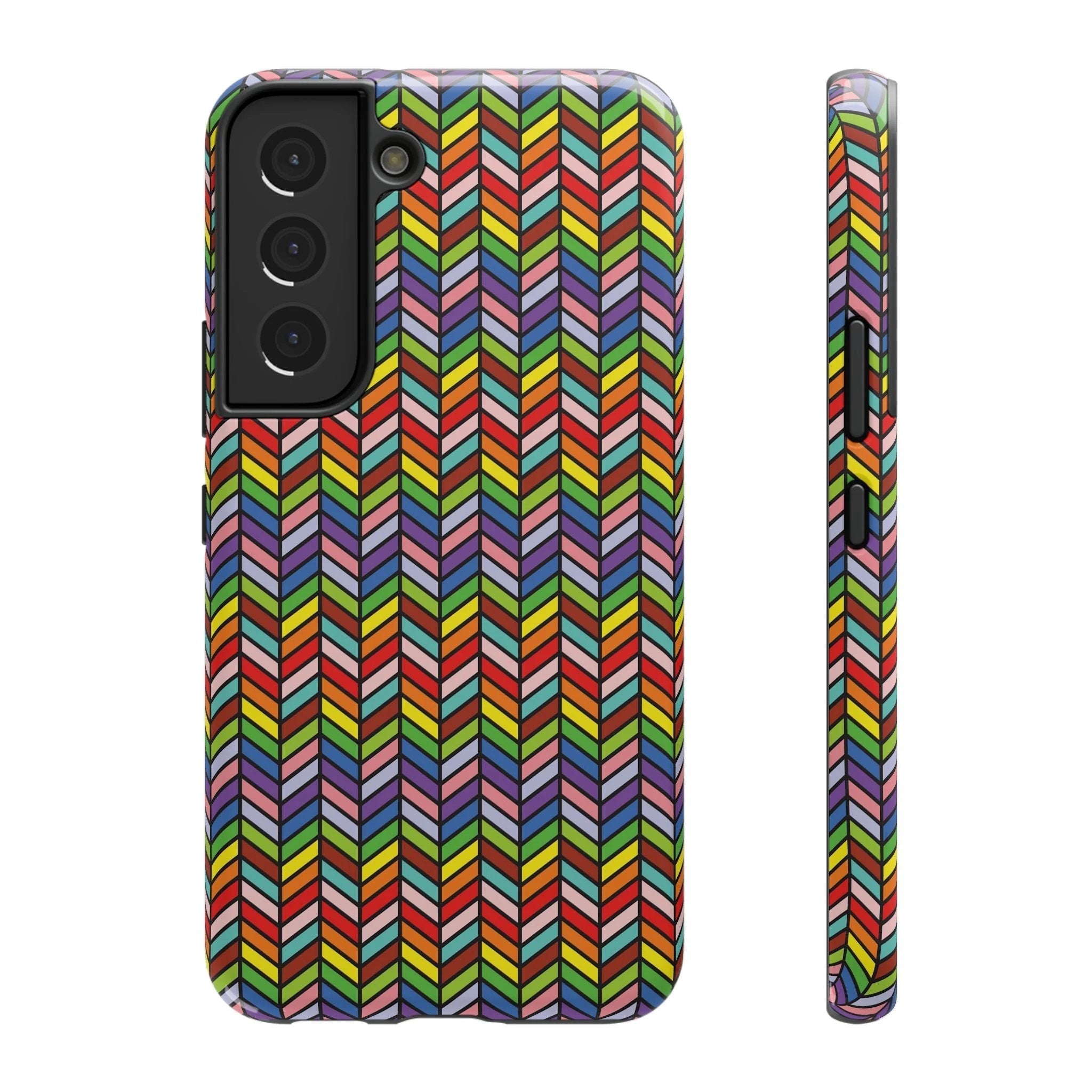 Bespattered Facade Rainbow Chevron Tiles Impact-Resistant Case by Bespattered Facade