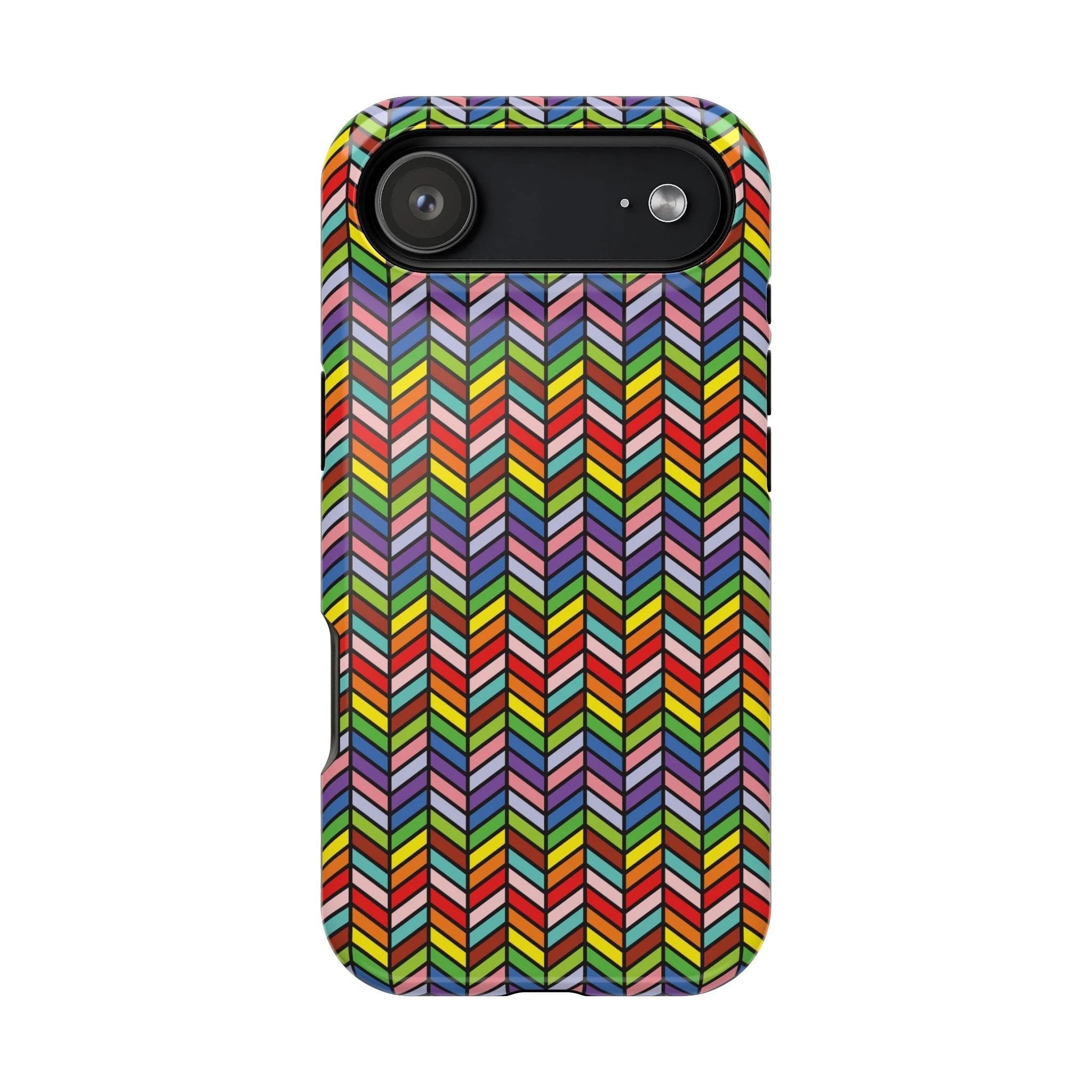Bespattered Facade Rainbow Chevron Tiles Impact-Resistant Case by Bespattered Facade