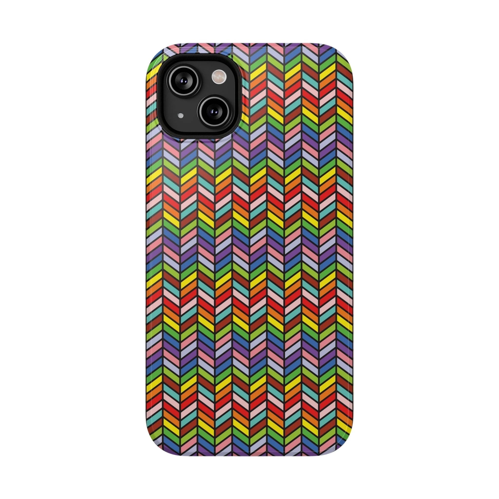 Bespattered Facade Rainbow Chevron Tiles Impact-Resistant Case by Bespattered Facade