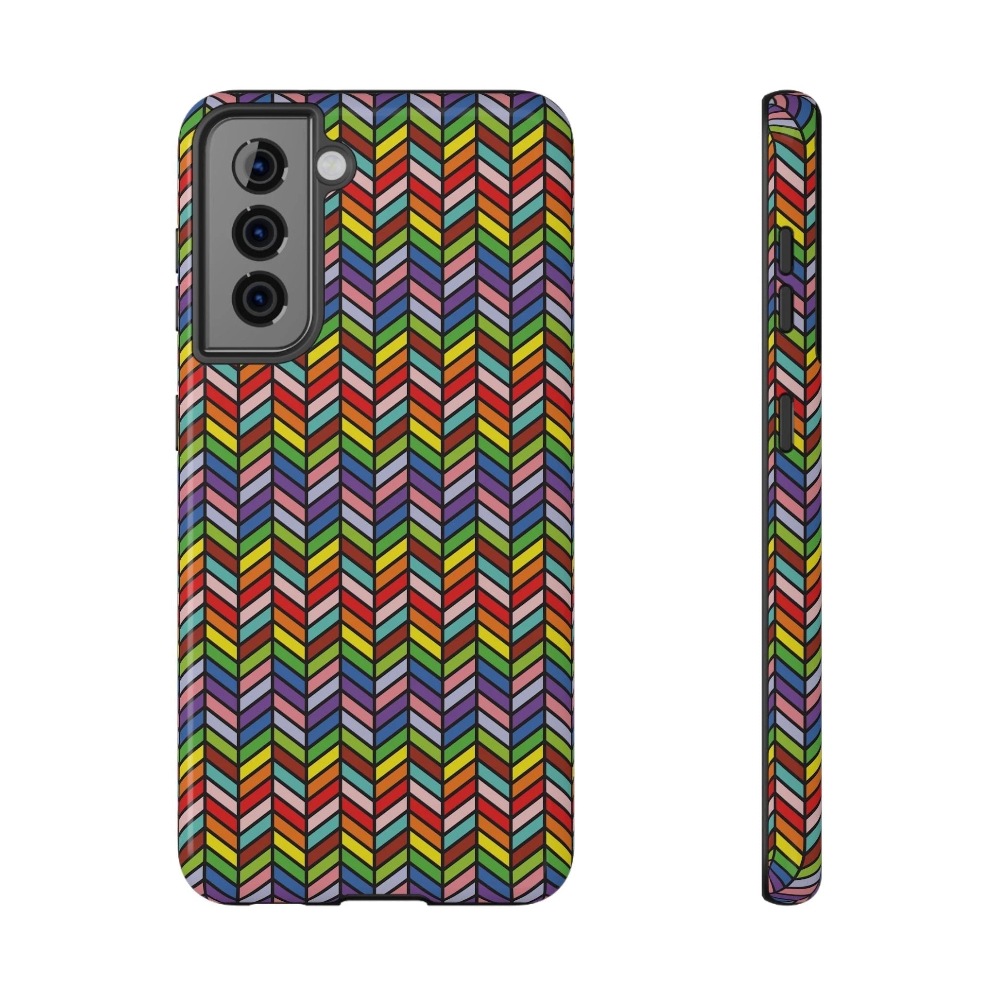 Bespattered Facade Rainbow Chevron Tiles Impact-Resistant Case by Bespattered Facade