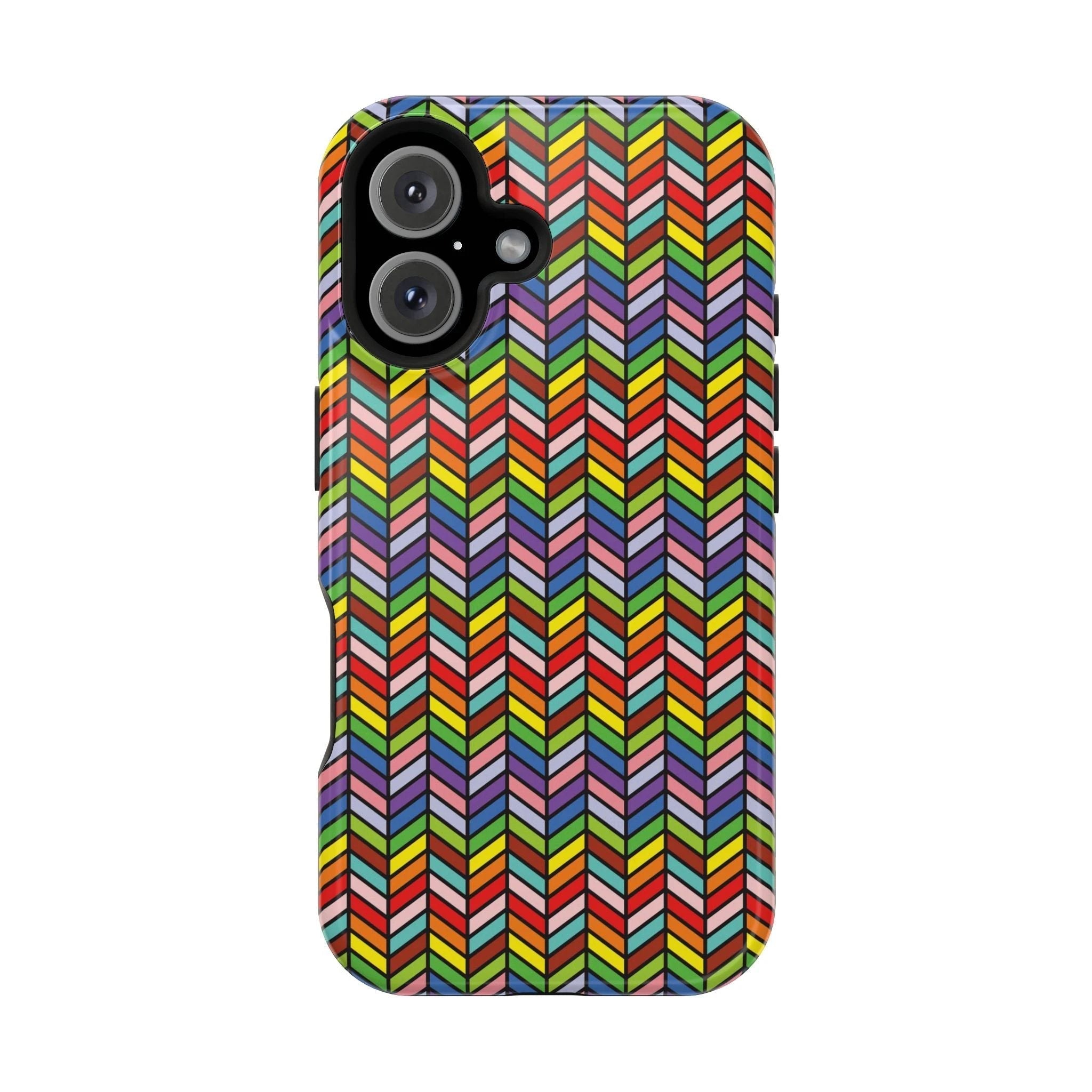 Bespattered Facade Rainbow Chevron Tiles Impact-Resistant Case by Bespattered Facade