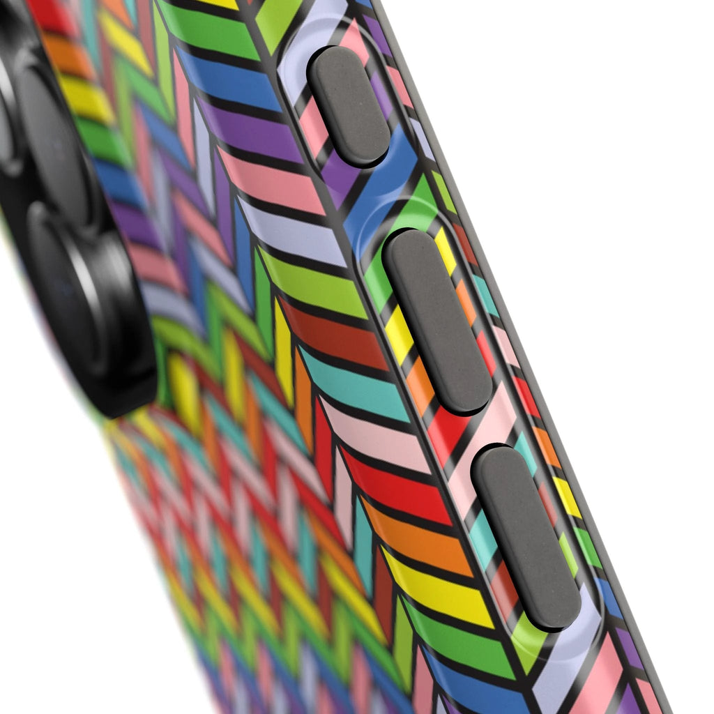 Bespattered Facade Rainbow Chevron Tiles Impact-Resistant Case by Bespattered Facade