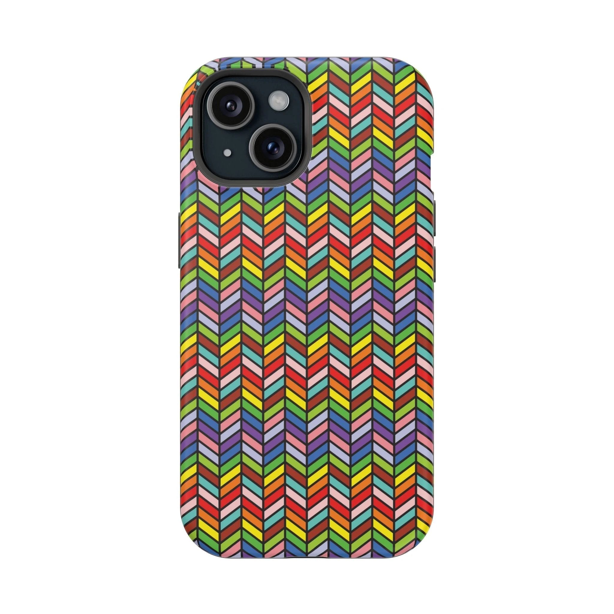Bespattered Facade Rainbow Chevron Tiles Impact-Resistant Case by Bespattered Facade