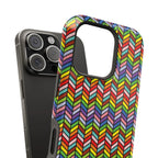 Bespattered Facade Rainbow Chevron Tiles Impact-Resistant Case by Bespattered Facade
