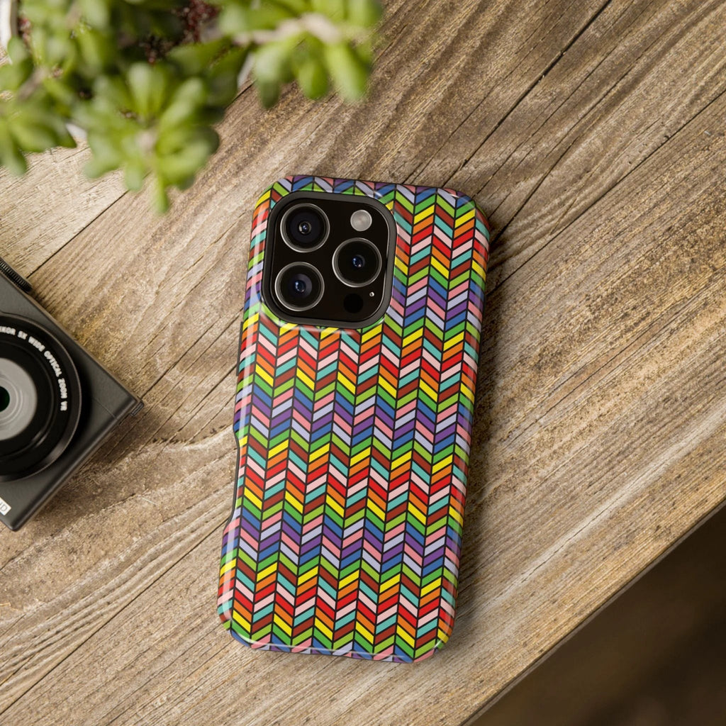 Bespattered Facade Rainbow Chevron Tiles Impact-Resistant Case by Bespattered Facade