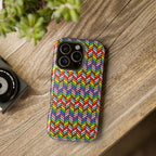 Bespattered Facade Rainbow Chevron Tiles Impact-Resistant Case by Bespattered Facade