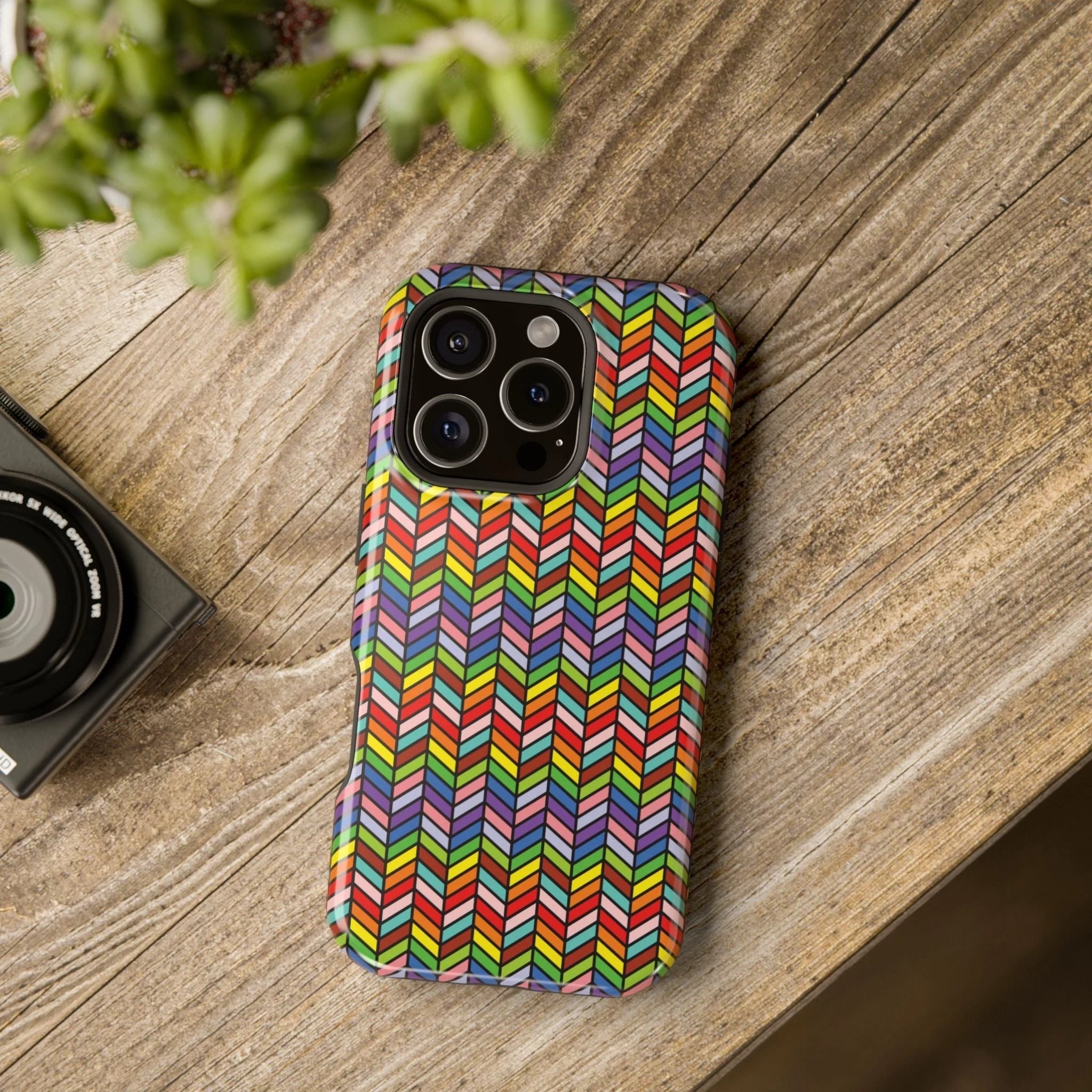 Bespattered Facade Rainbow Chevron Tiles Impact-Resistant Case by Bespattered Facade