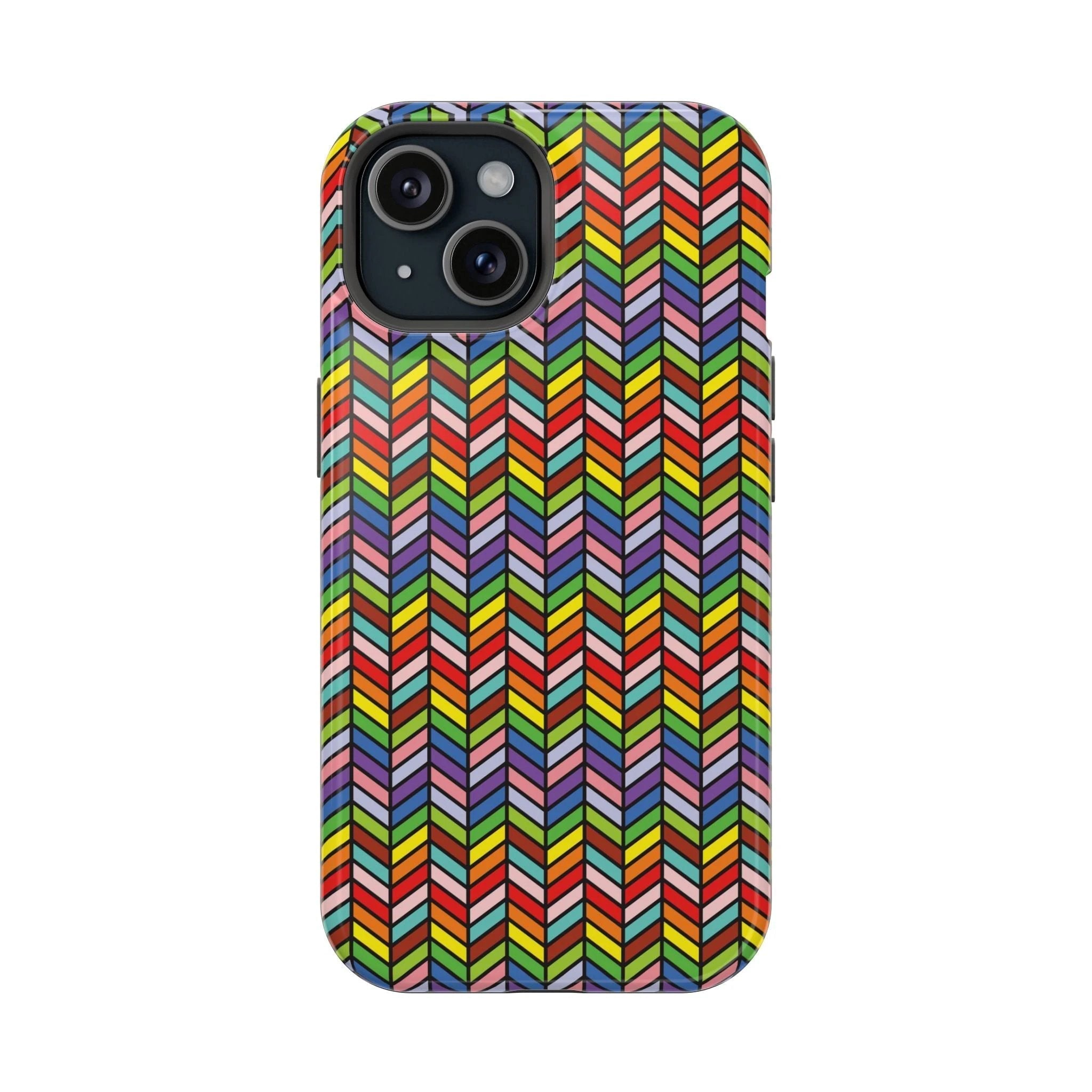 Bespattered Facade Rainbow Chevron Tiles Impact-Resistant Case by Bespattered Facade