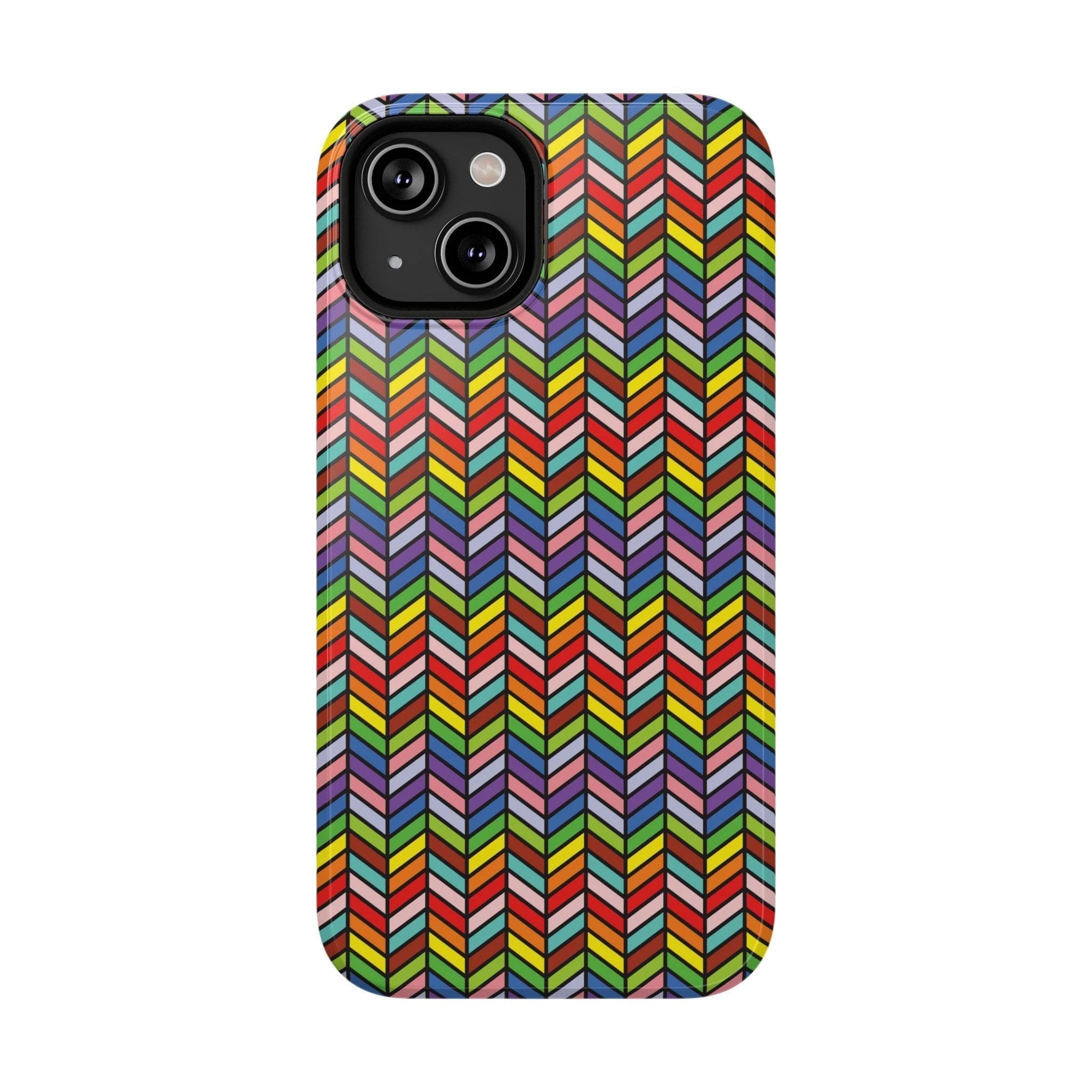 Bespattered Facade Rainbow Chevron Tiles Impact-Resistant Case by Bespattered Facade