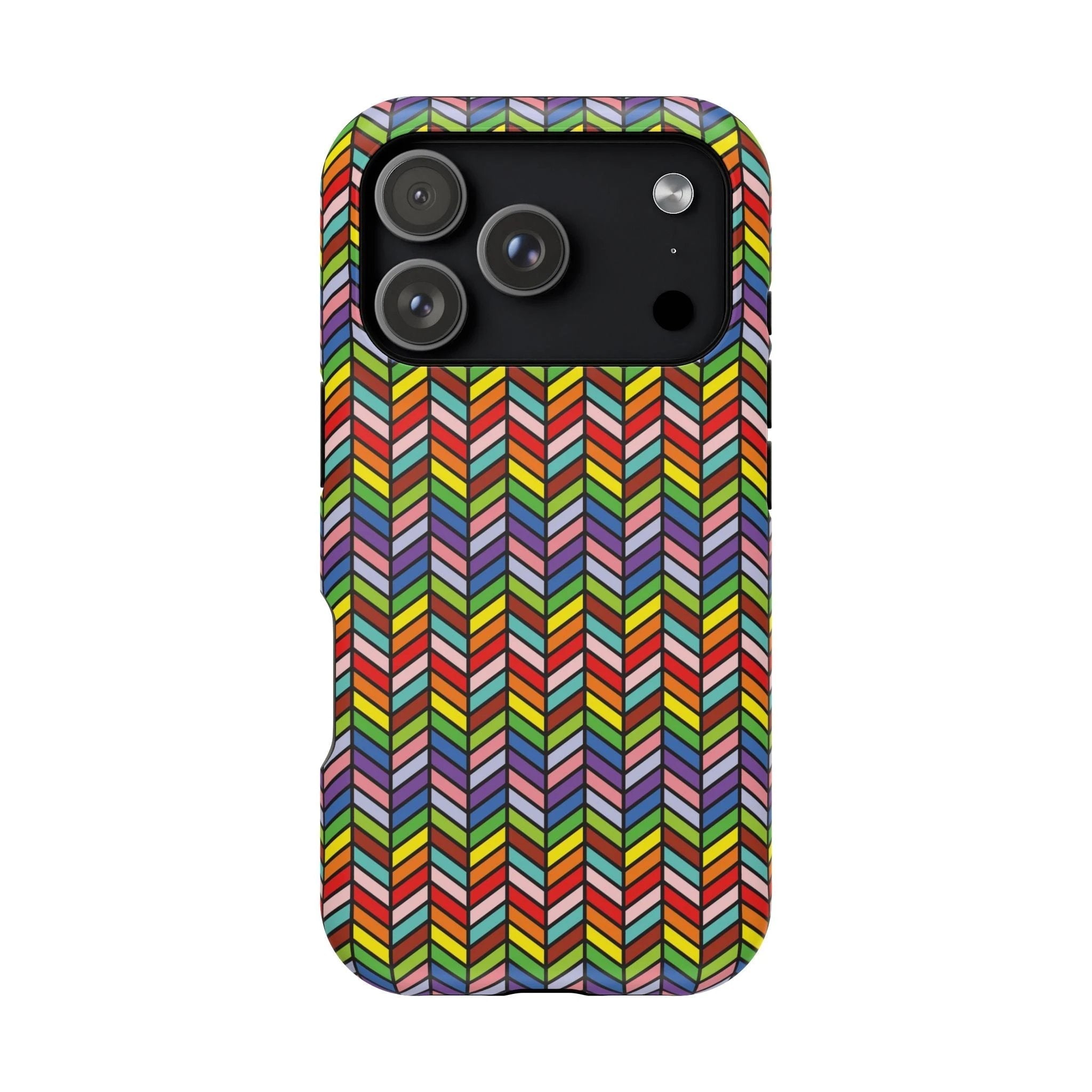 Bespattered Facade Rainbow Chevron Tiles Impact-Resistant Case by Bespattered Facade
