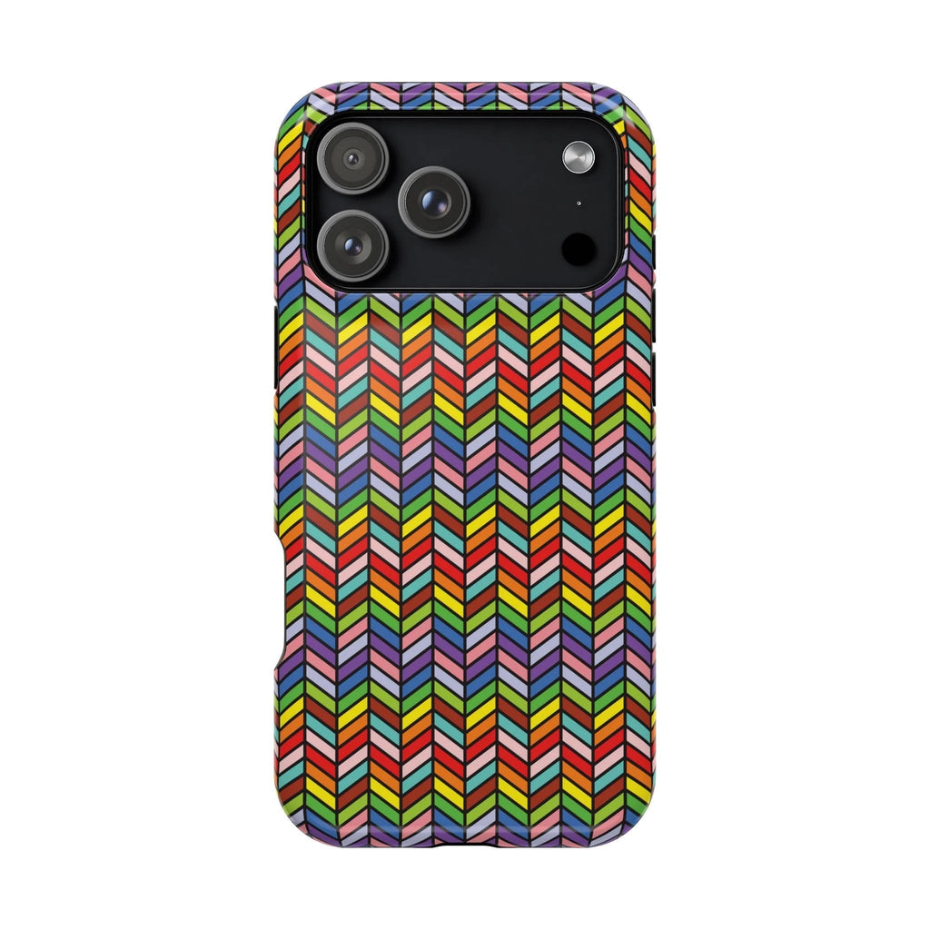 Bespattered Facade Rainbow Chevron Tiles Impact-Resistant Case by Bespattered Facade