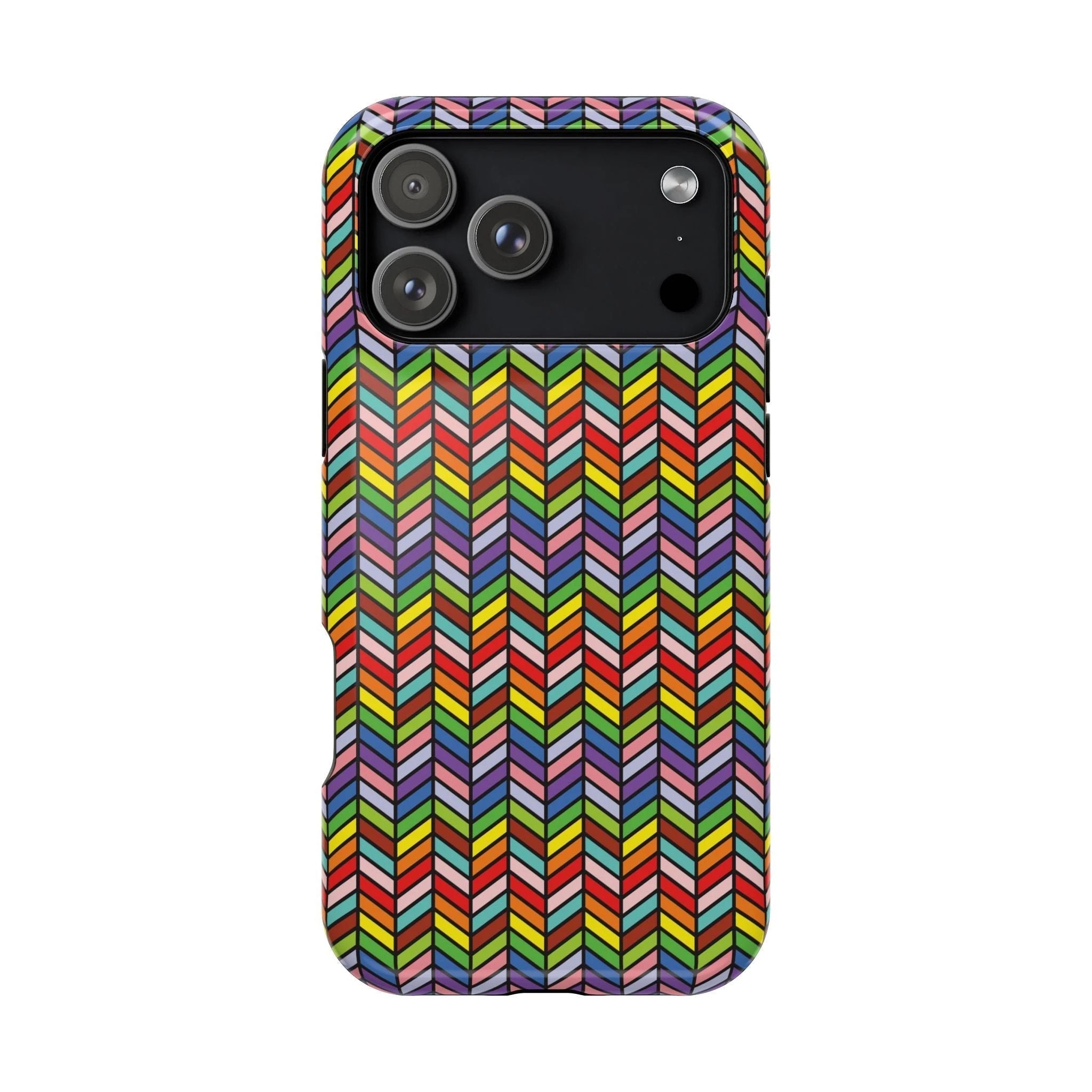 Bespattered Facade Rainbow Chevron Tiles Impact-Resistant Case by Bespattered Facade