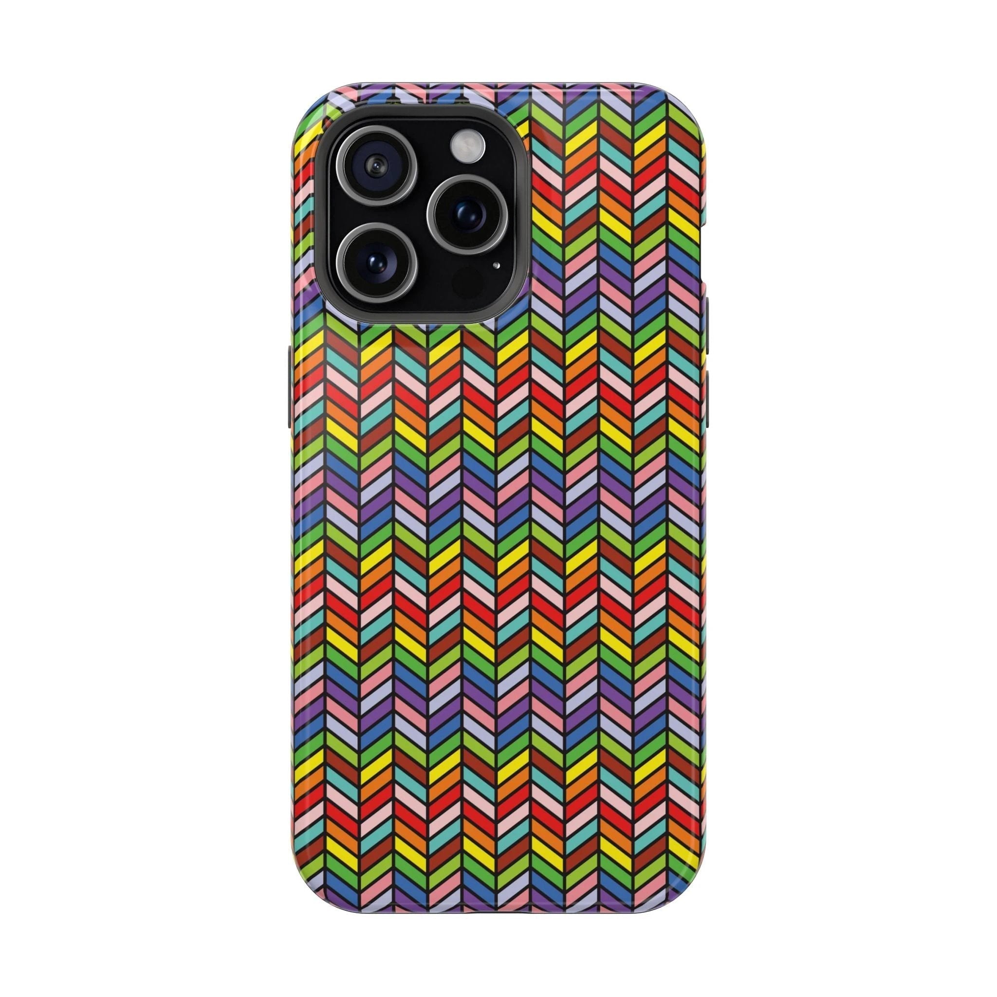 Bespattered Facade Rainbow Chevron Tiles Impact-Resistant Case by Bespattered Facade