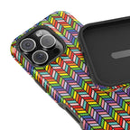 Bespattered Facade Rainbow Chevron Tiles Impact-Resistant Case by Bespattered Facade