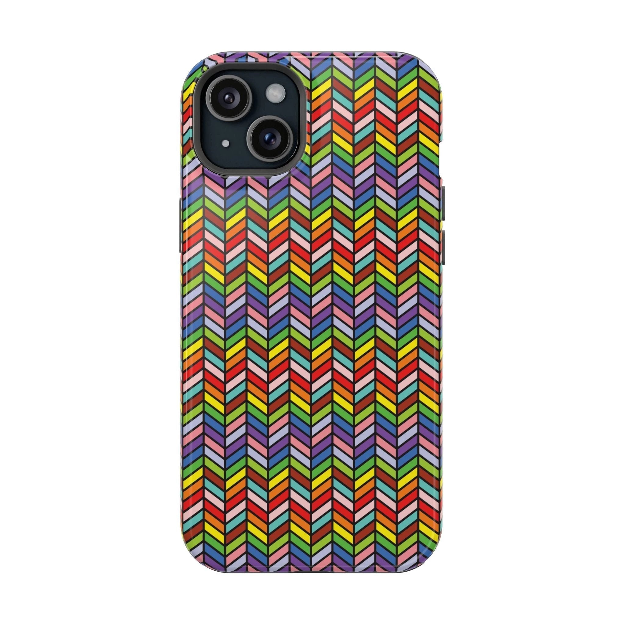 Bespattered Facade Rainbow Chevron Tiles Impact-Resistant Case by Bespattered Facade