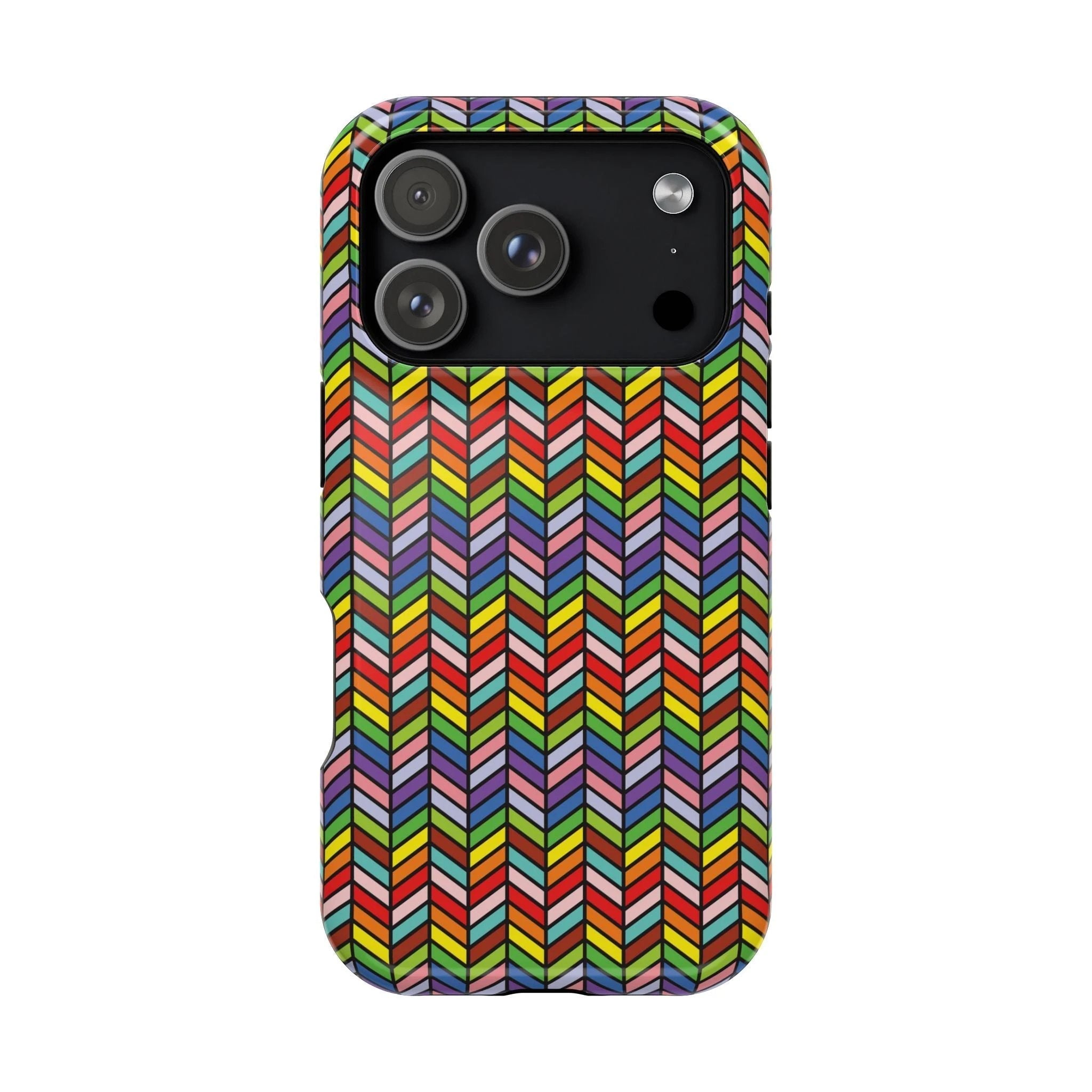 Bespattered Facade Rainbow Chevron Tiles Impact-Resistant Case by Bespattered Facade