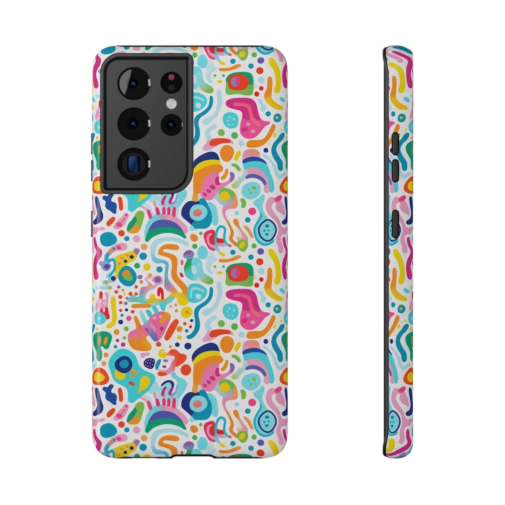 Bespattered Facade Rainbow Doodles Impact-Resistant Case by Bespattered Facade