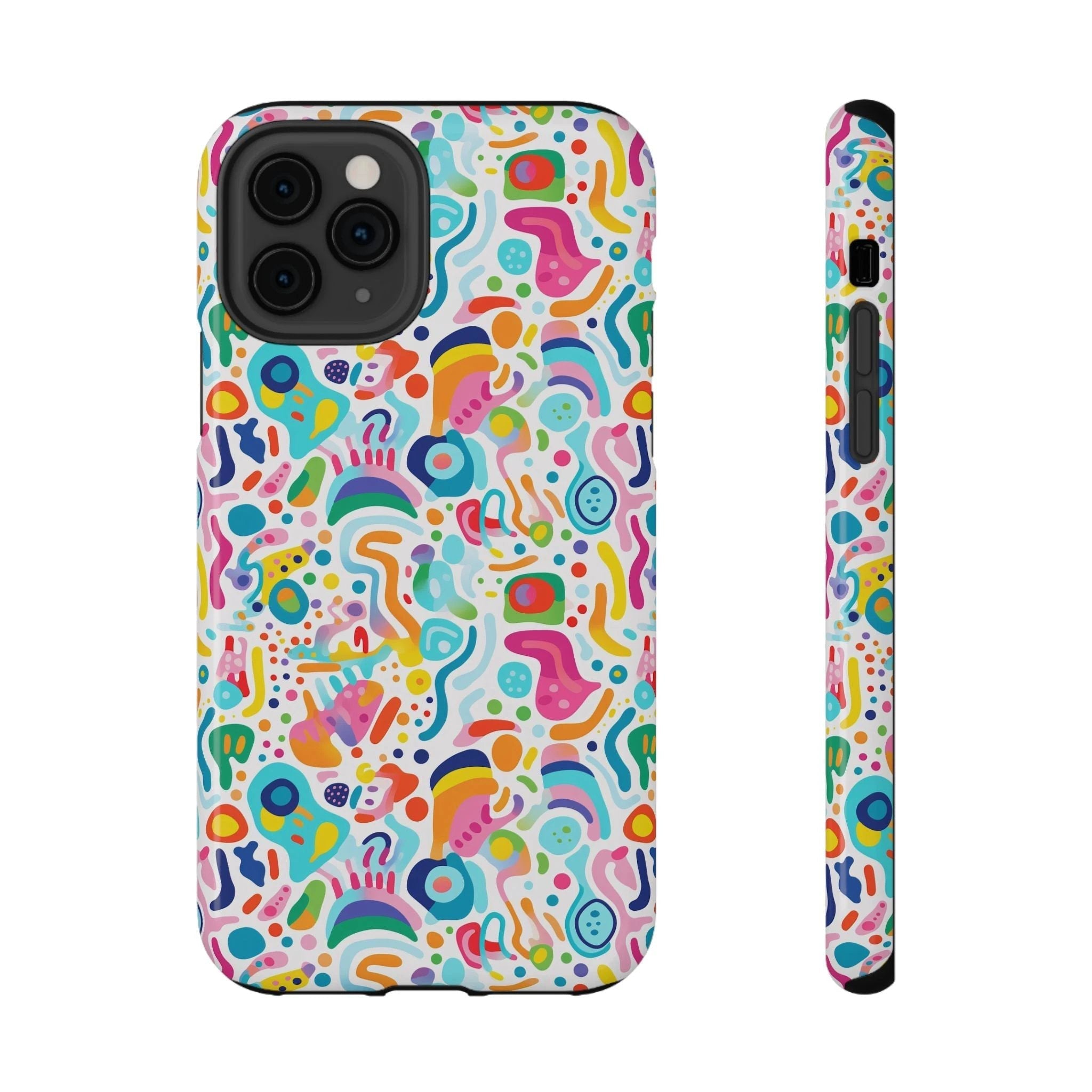 Bespattered Facade Rainbow Doodles Impact-Resistant Case by Bespattered Facade