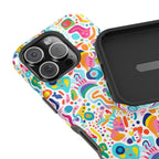 Bespattered Facade Rainbow Doodles Impact-Resistant Case by Bespattered Facade