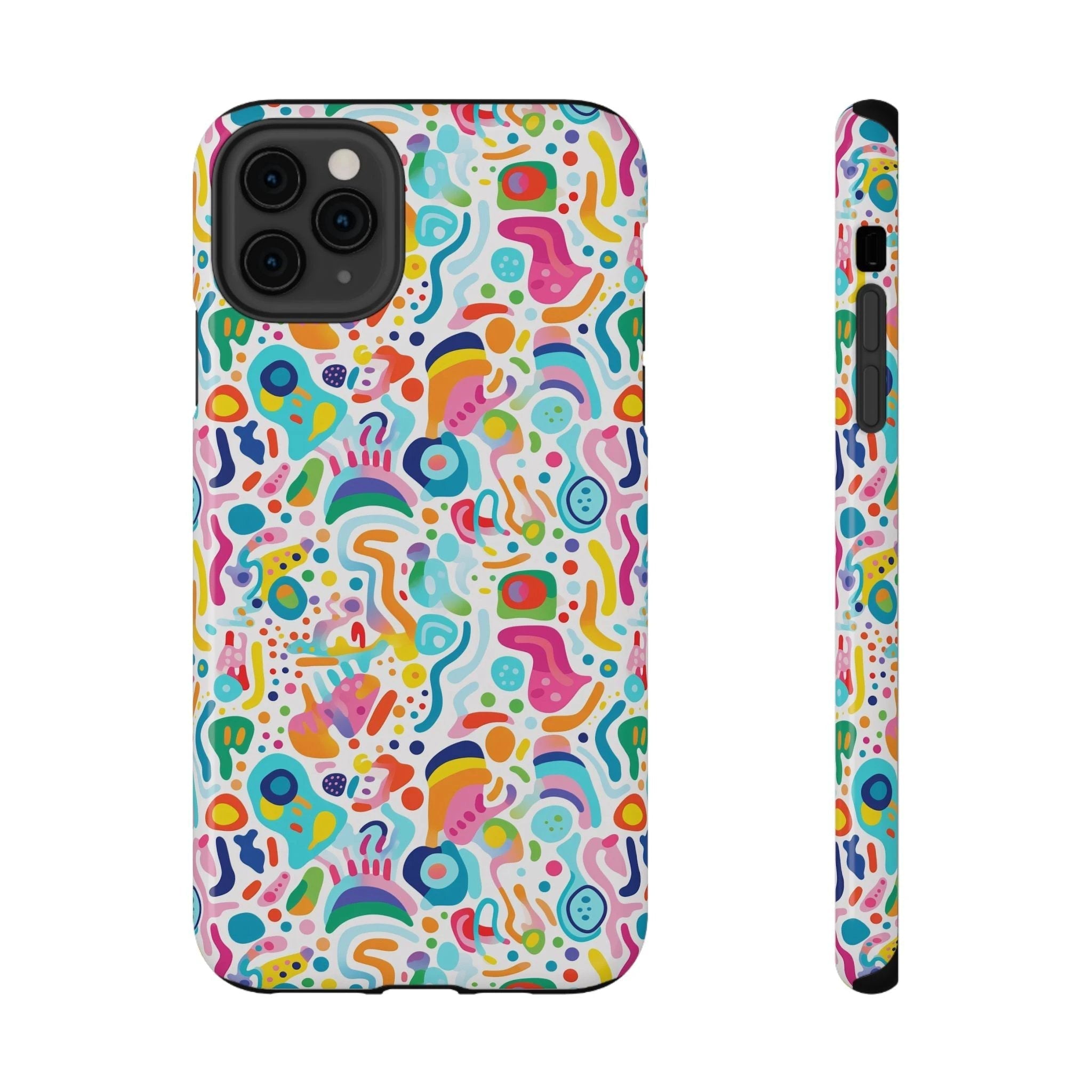 Bespattered Facade Rainbow Doodles Impact-Resistant Case by Bespattered Facade